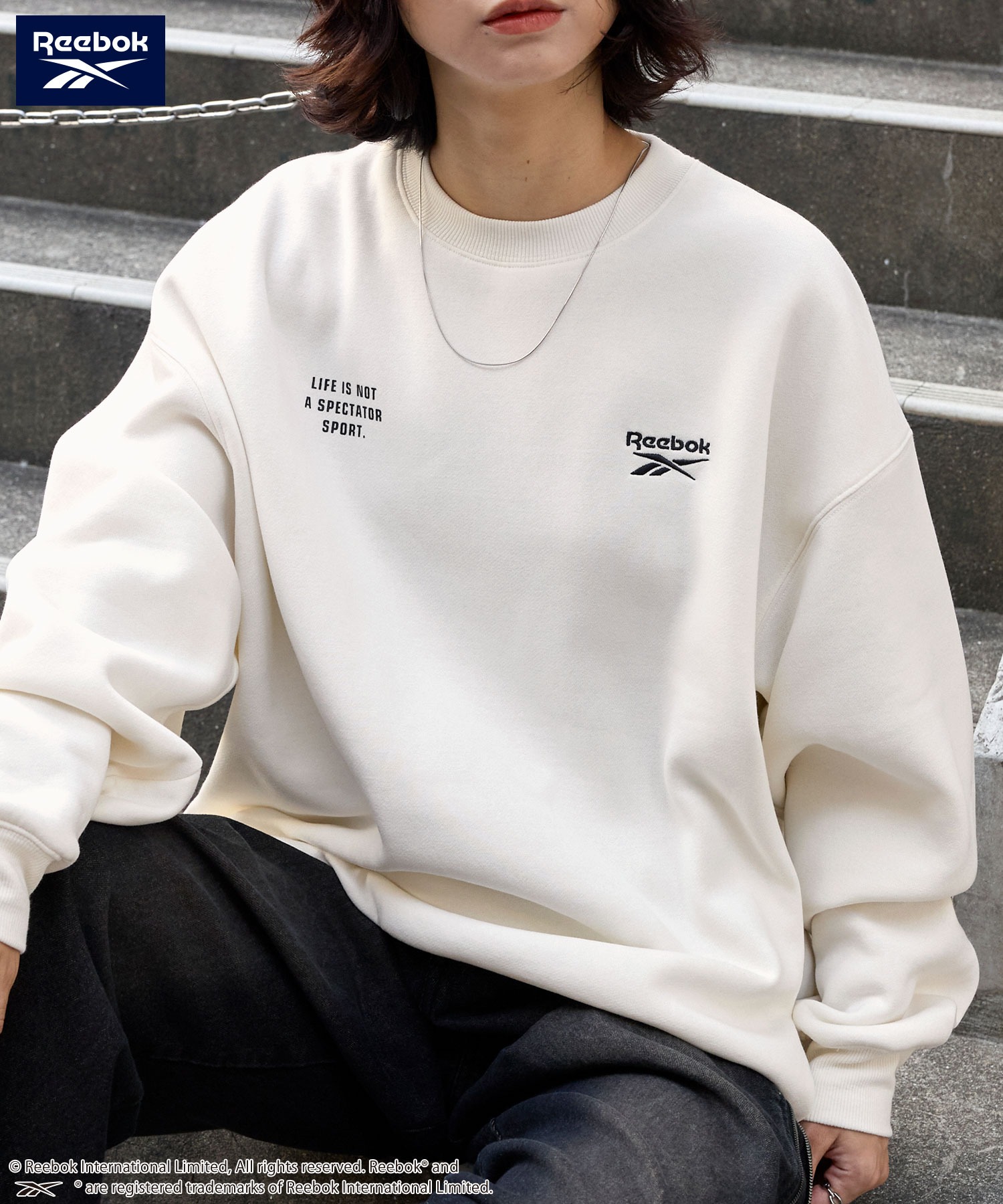 Reebok/リーボック 別注 ダブルロゴ刺繍/プリント ビッグシルエット