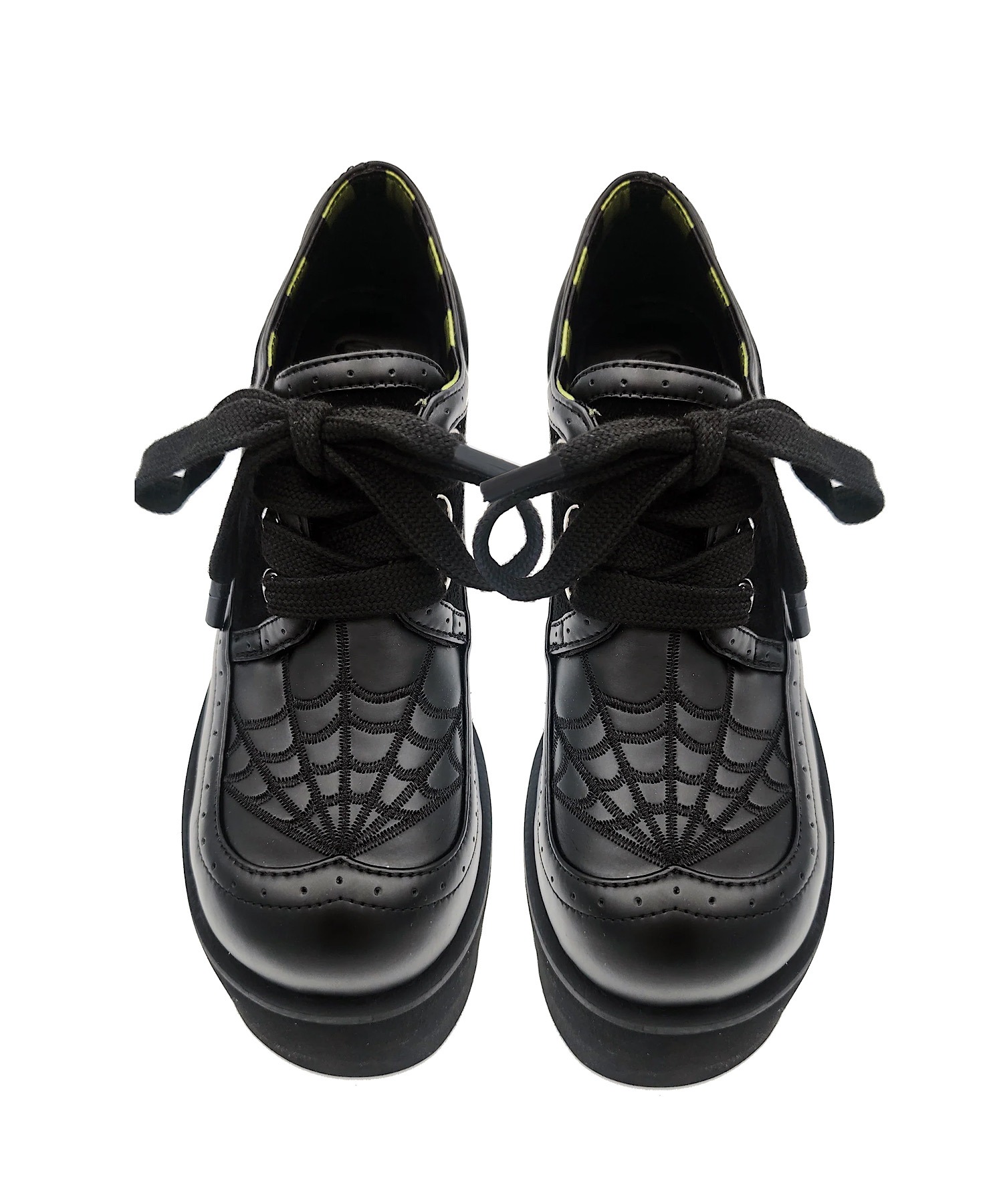 yummy　詳細必読 蜘蛛の巣モチーフ 厚底レースアップシューズ Charla Tedrick│Jeffrey