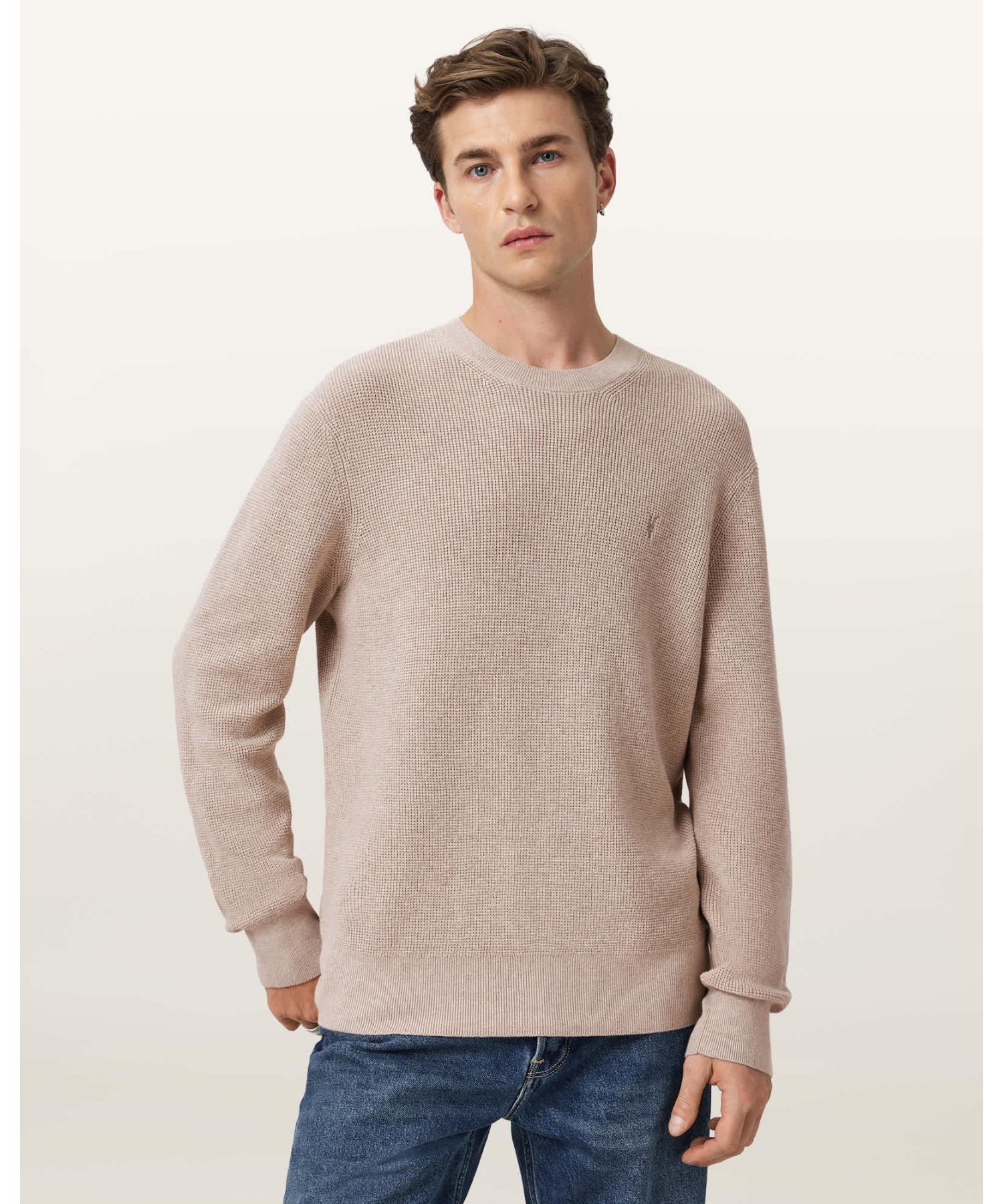 ASPEN WAFFLE TEXTURE CREW NECK RAMSKULL JUMPER | Aspen вафельный джемпер с круглым вырезом, Ram skull