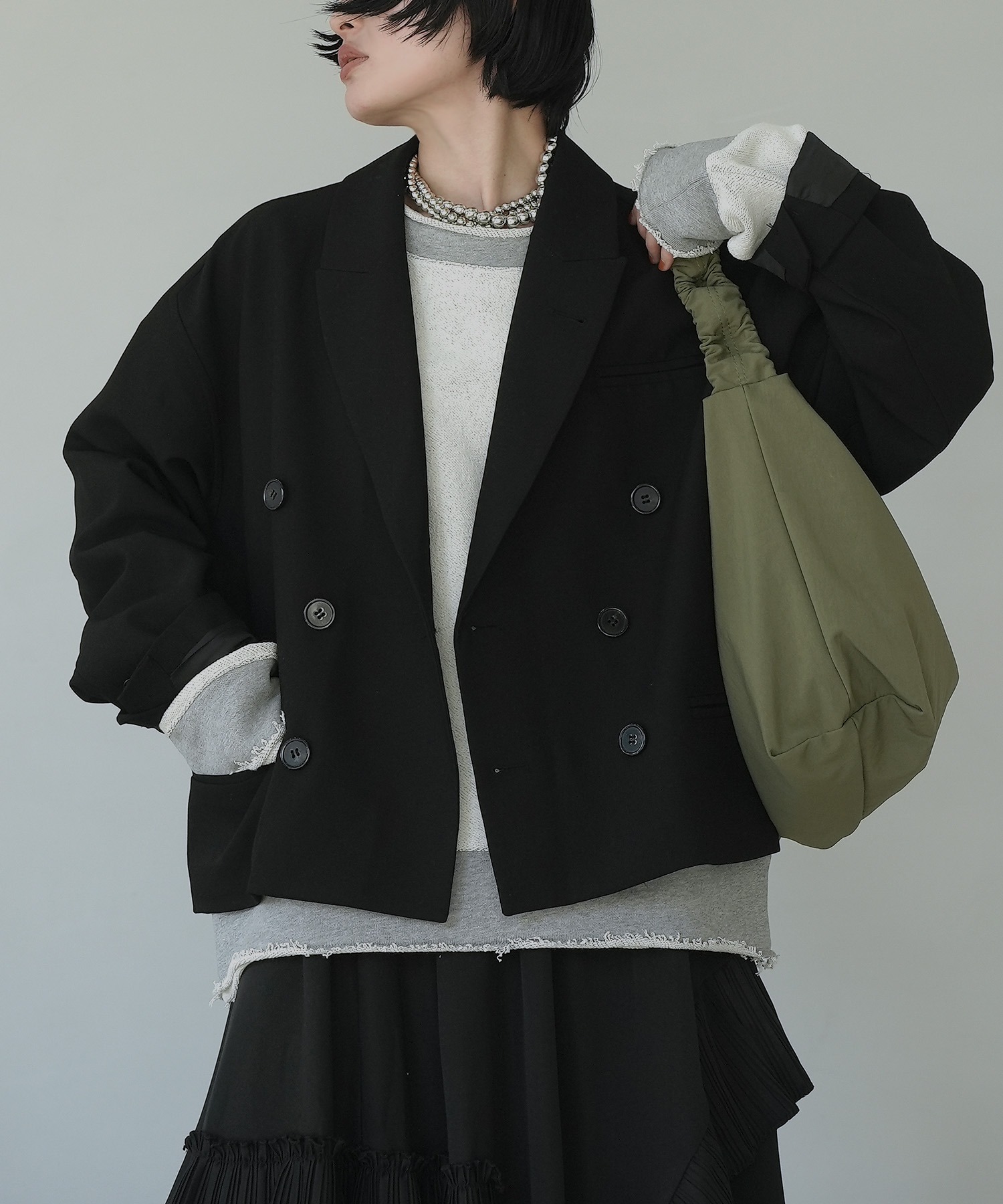 クロップド ルーズテーラードジャケット【セットアップ可】 chw22a156-ファッション通販サイト-chuclla,FANO STUDIOS  official