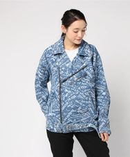 RIDE ON TIMEジャカード USED加工デニムビッグライダースジャケット