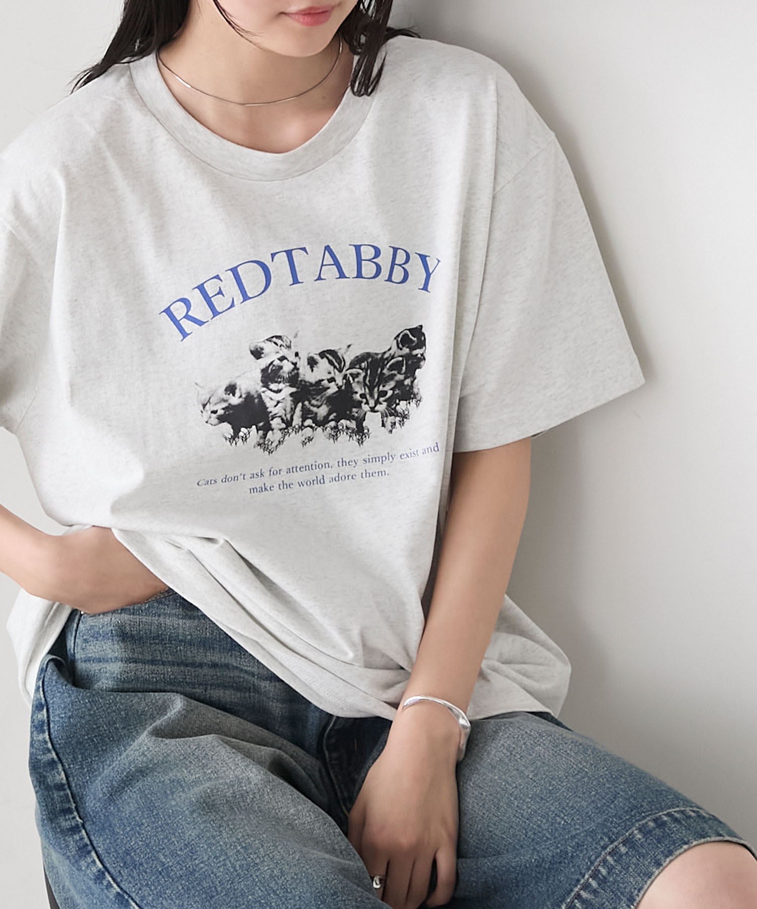 きゃっと forksy.】アソート キャットプリント 半袖Tシャツ forksy.│MONO
