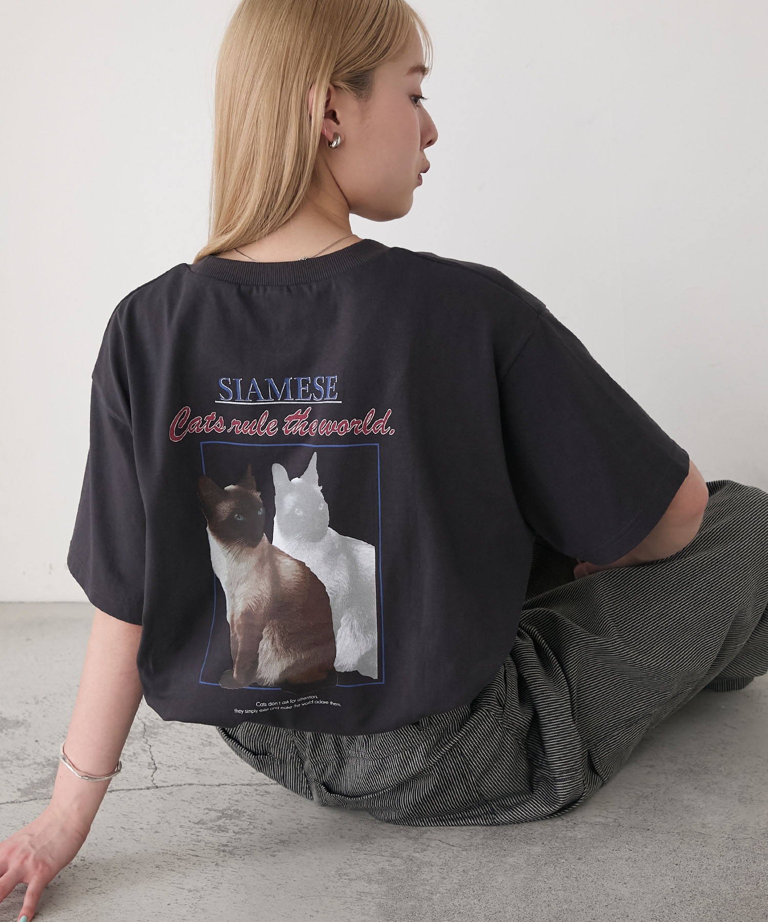 Tシャツ・カットソー Fallett Annoing Cat Short sleeve 4HA101 forksy.】アソート キャットプリント 半袖Tシャツ forksy.│MONO