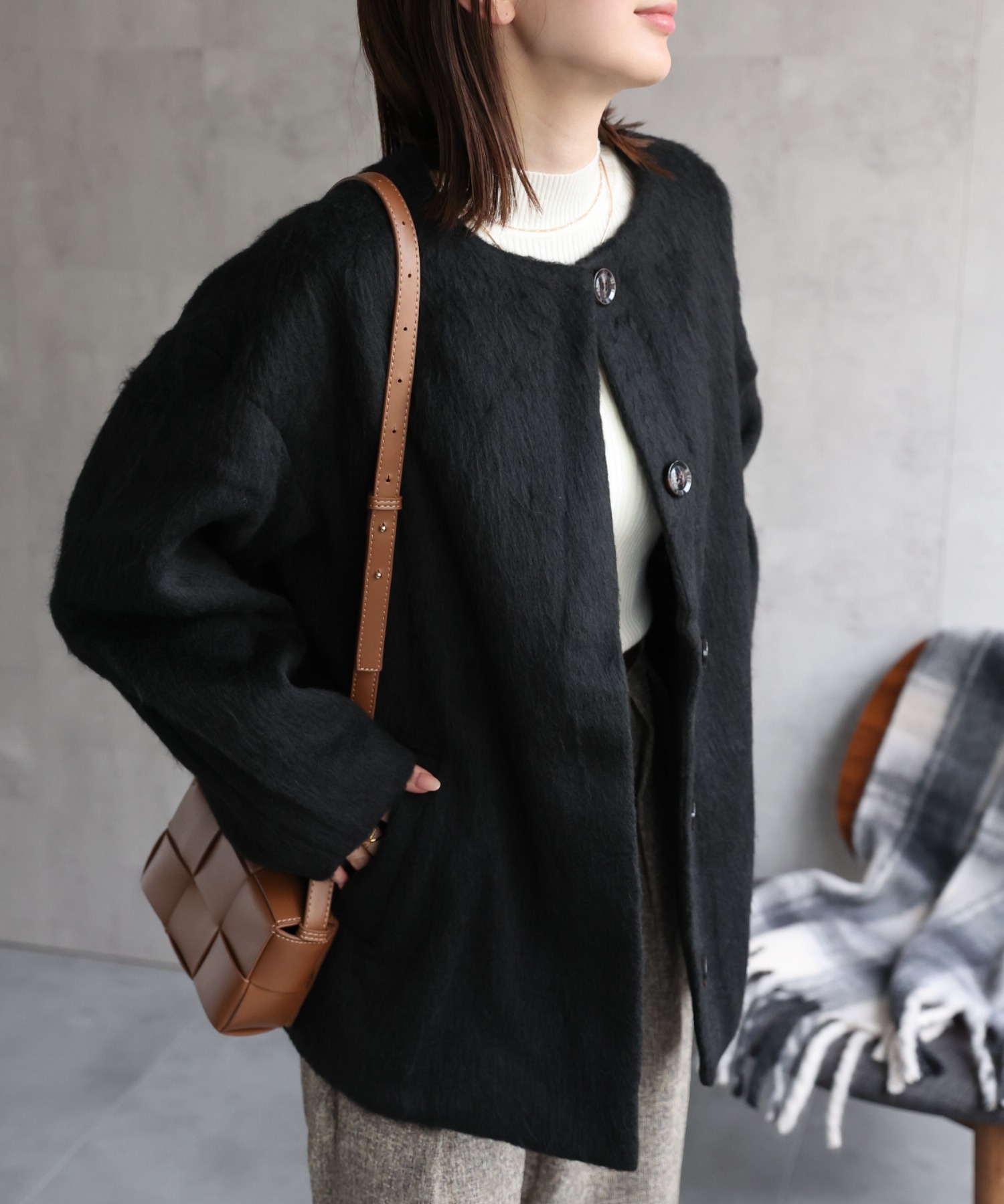 model：162cm 着用サイズ：F