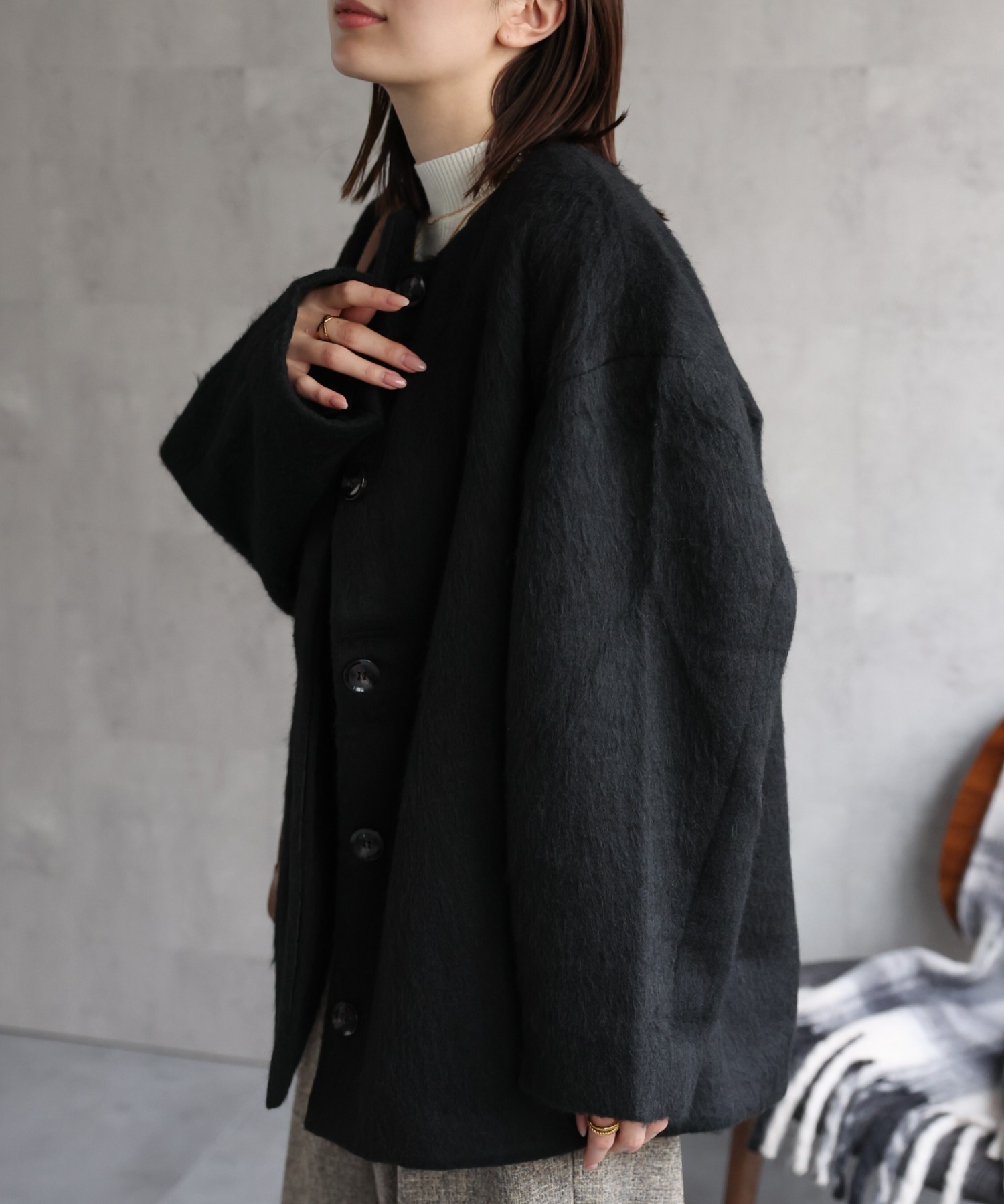 model：162cm 着用サイズ：F