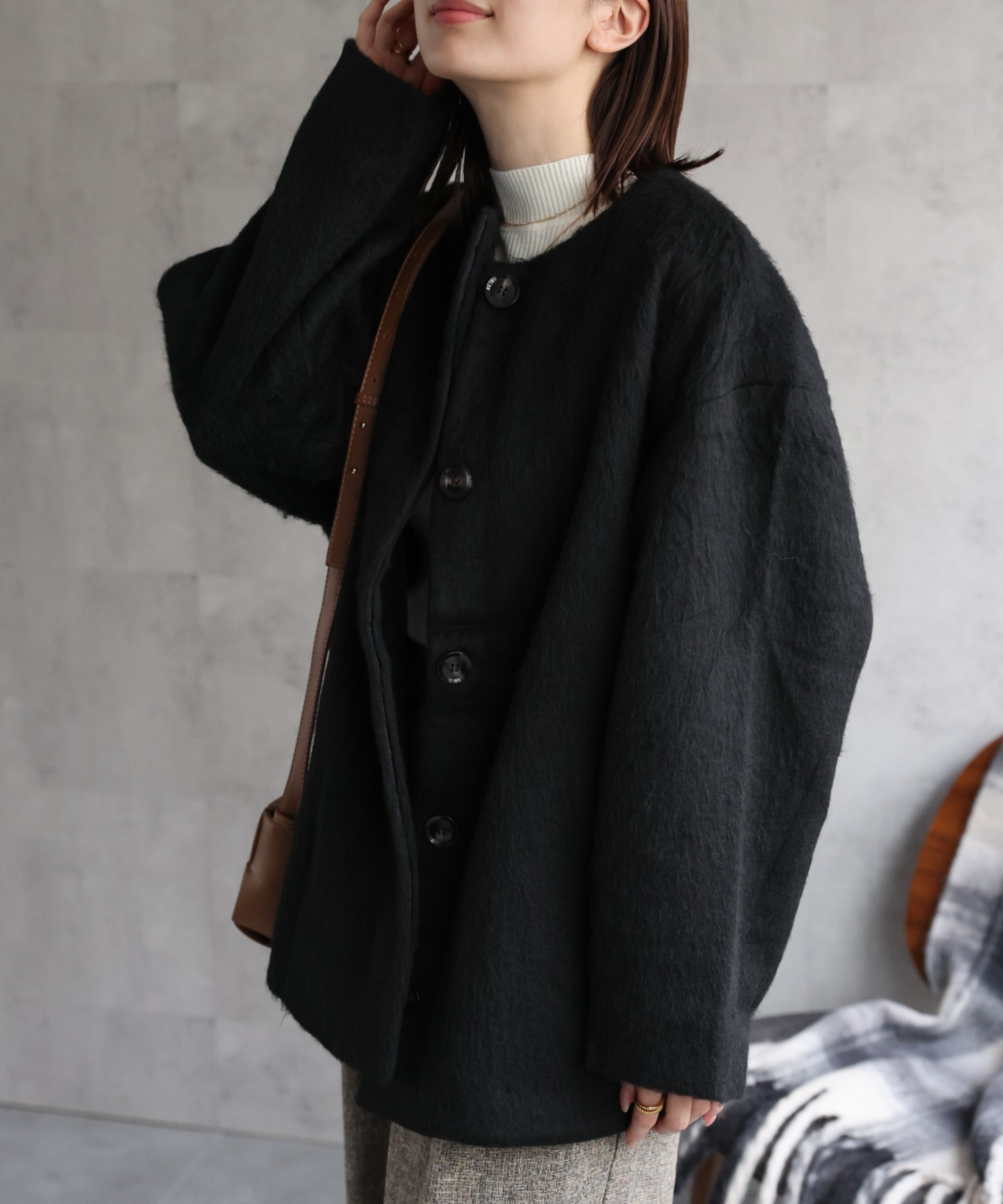 model：162cm 着用サイズ：F