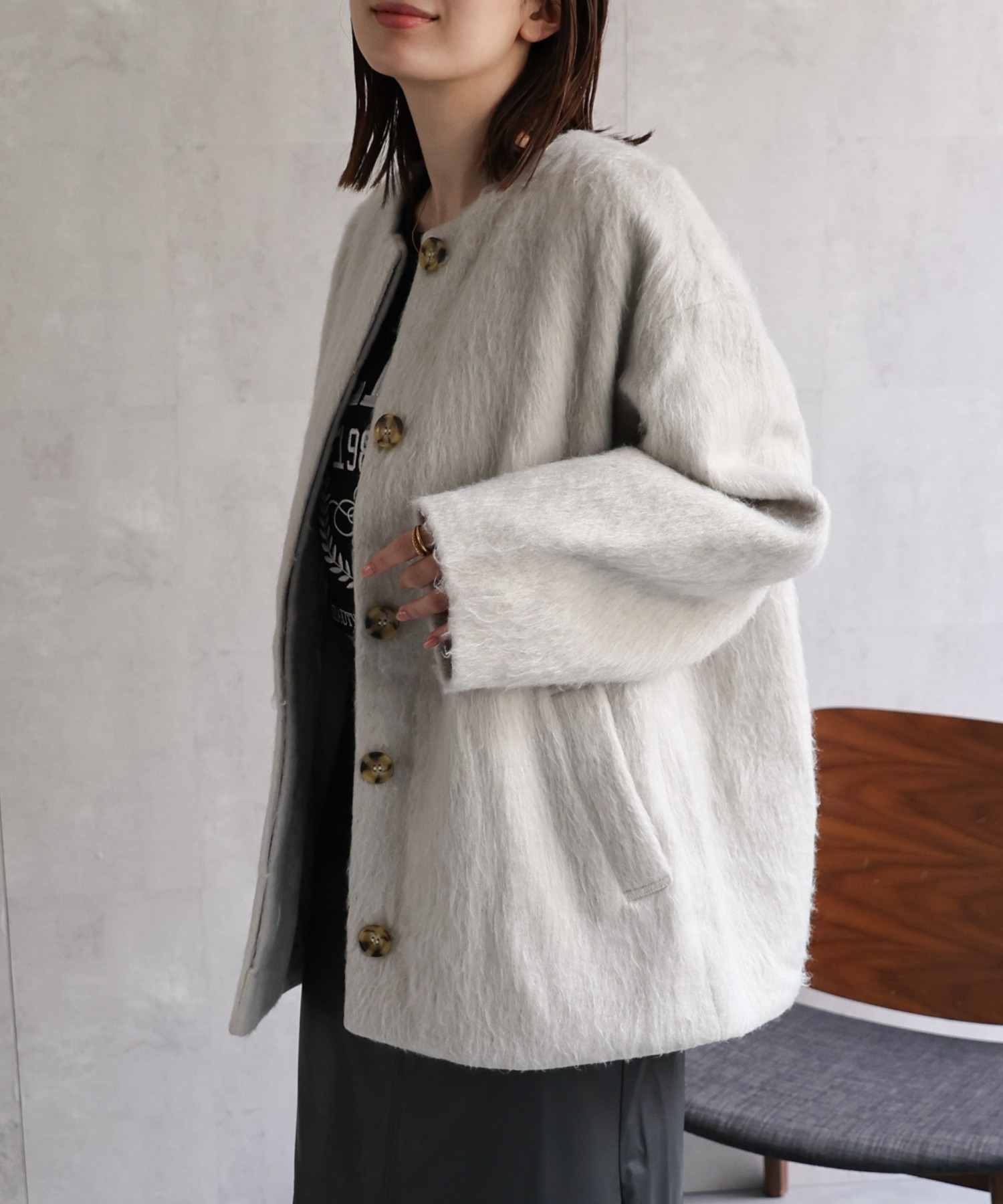 model：162cm 着用サイズ：F