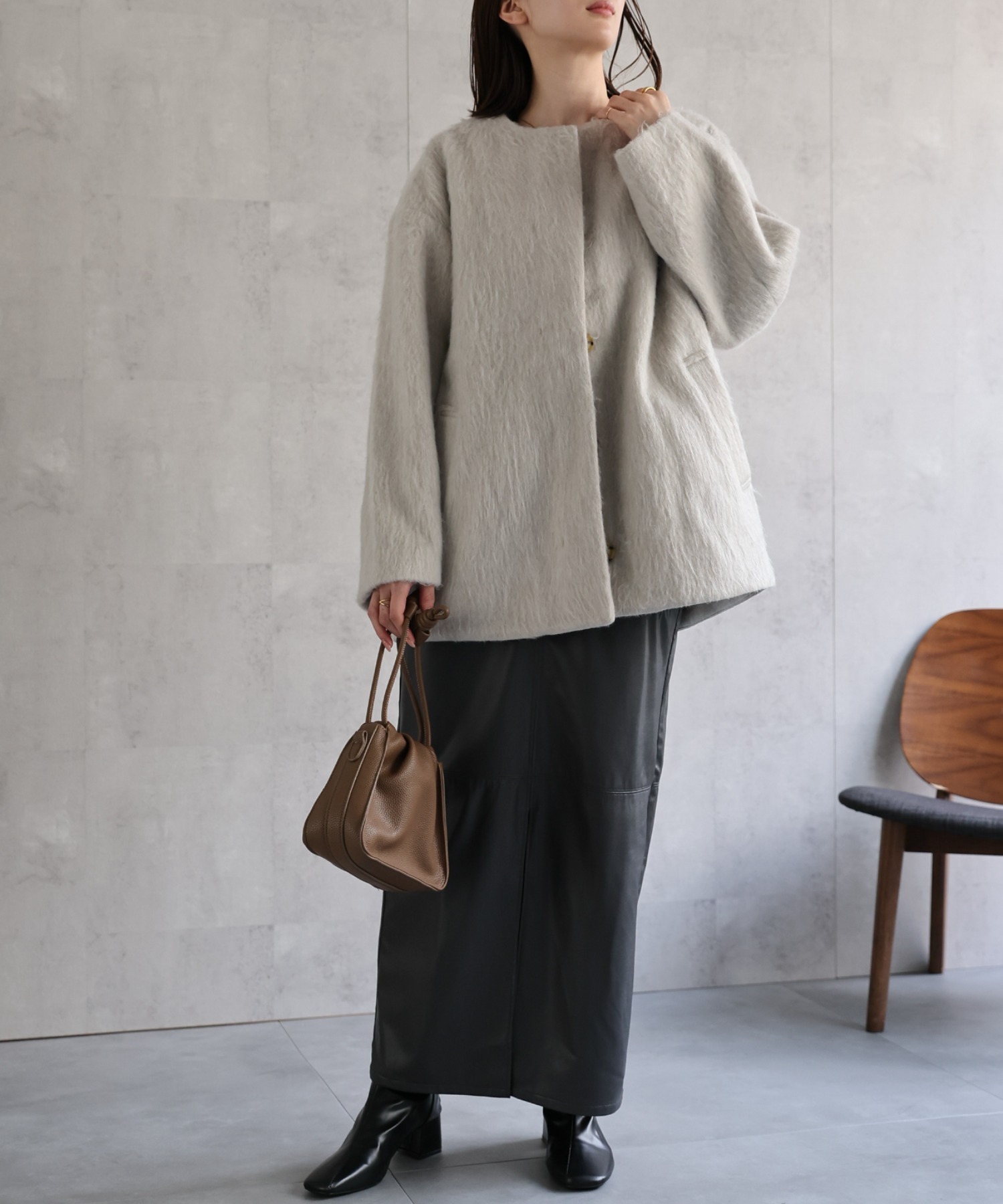 model：162cm 着用サイズ：F