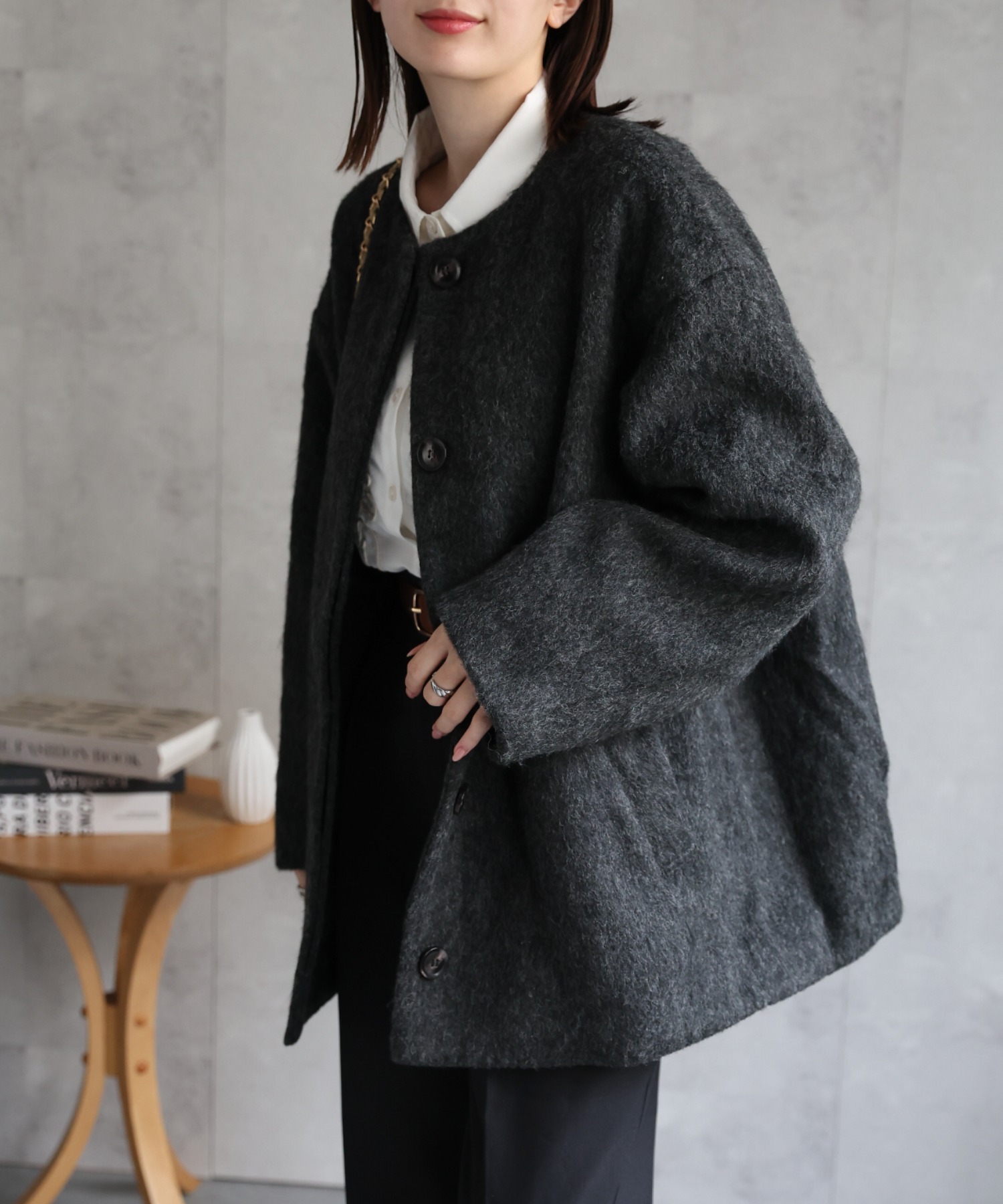 model：162cm 着用サイズ：F