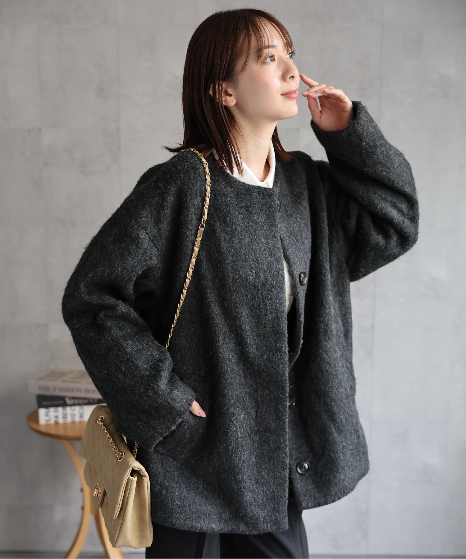 model：162cm 着用サイズ：F