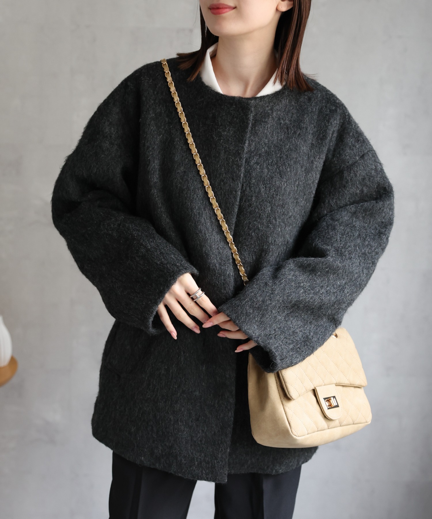 model：162cm 着用サイズ：F