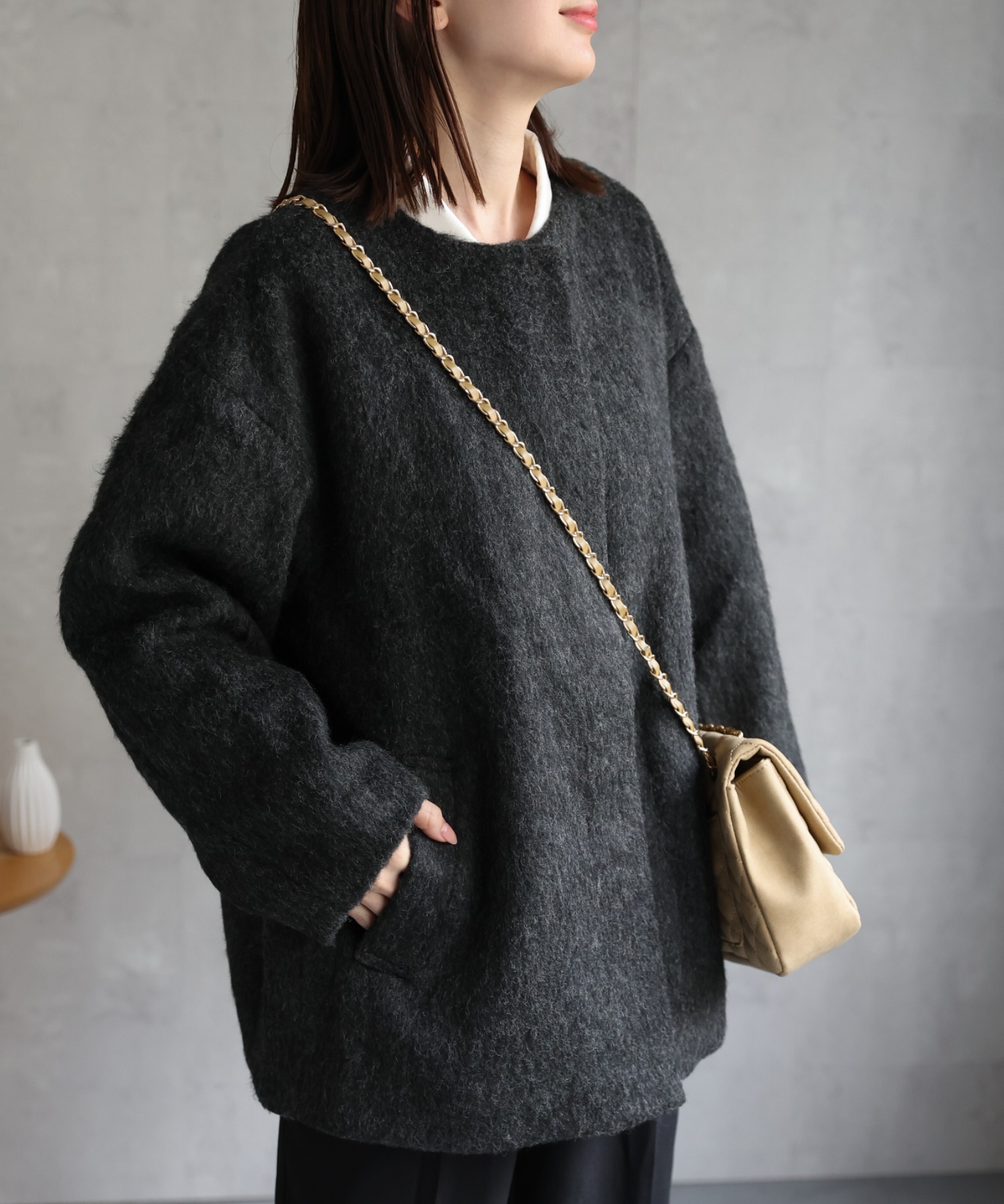 model：162cm 着用サイズ：F