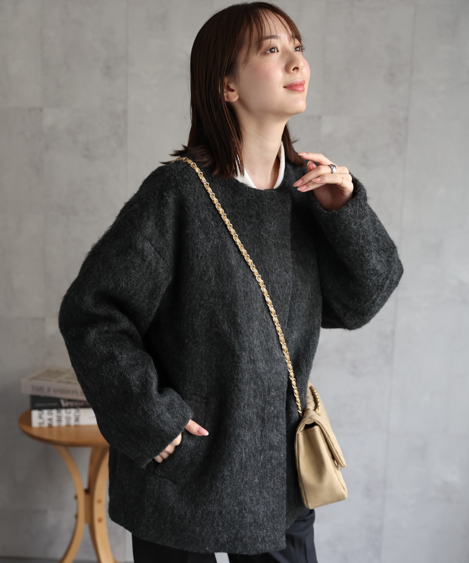 model：162cm 着用サイズ：F