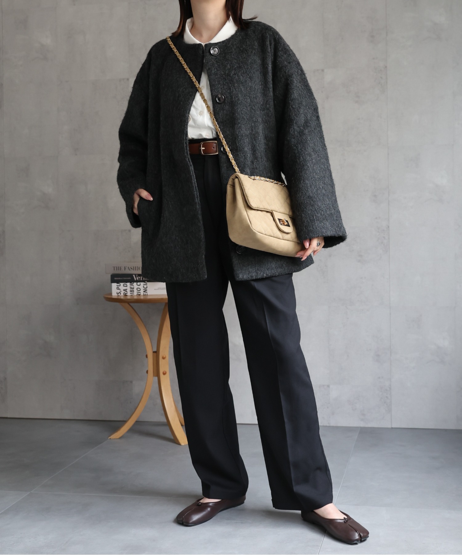 model：162cm 着用サイズ：F