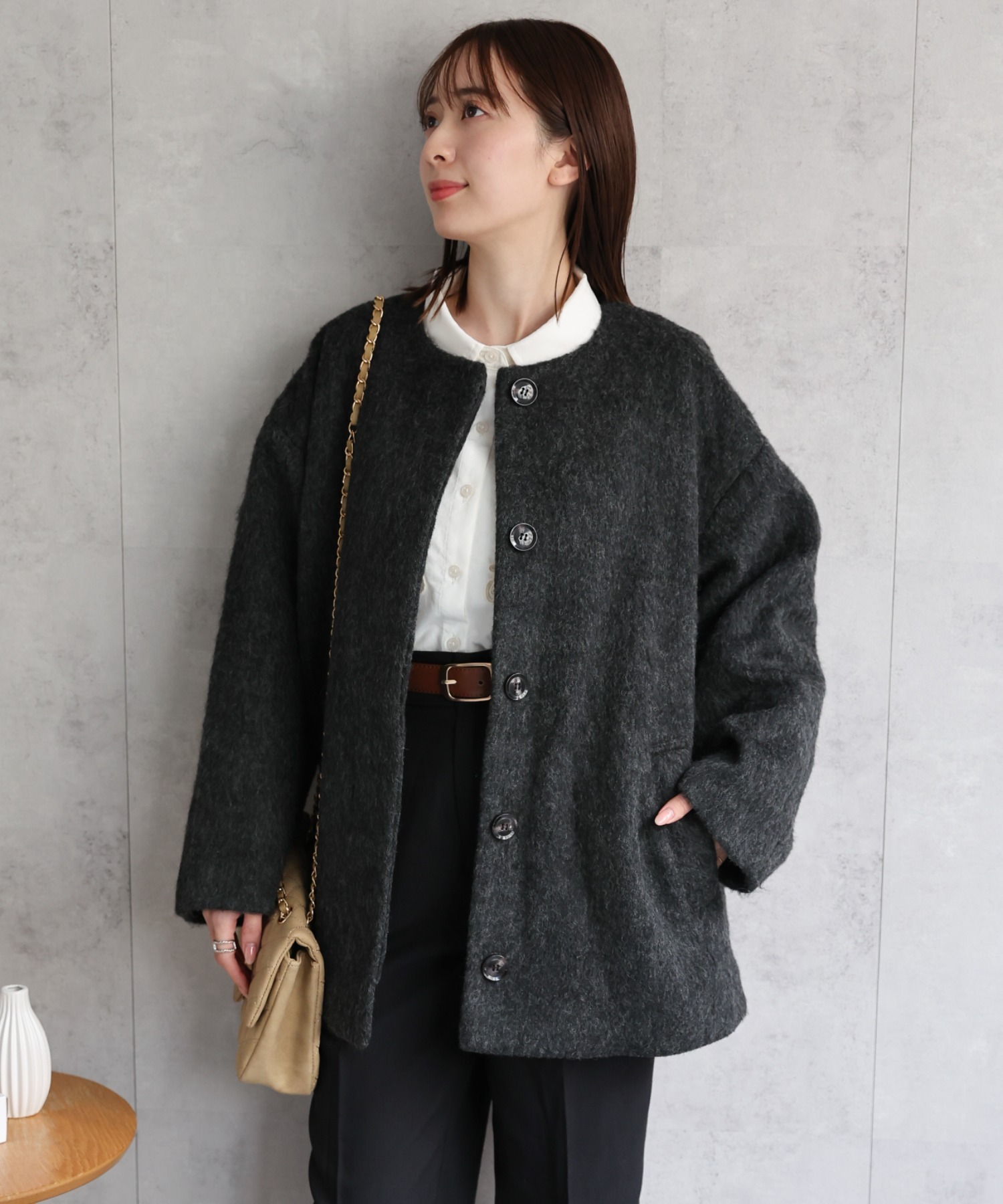 model：162cm 着用サイズ：F