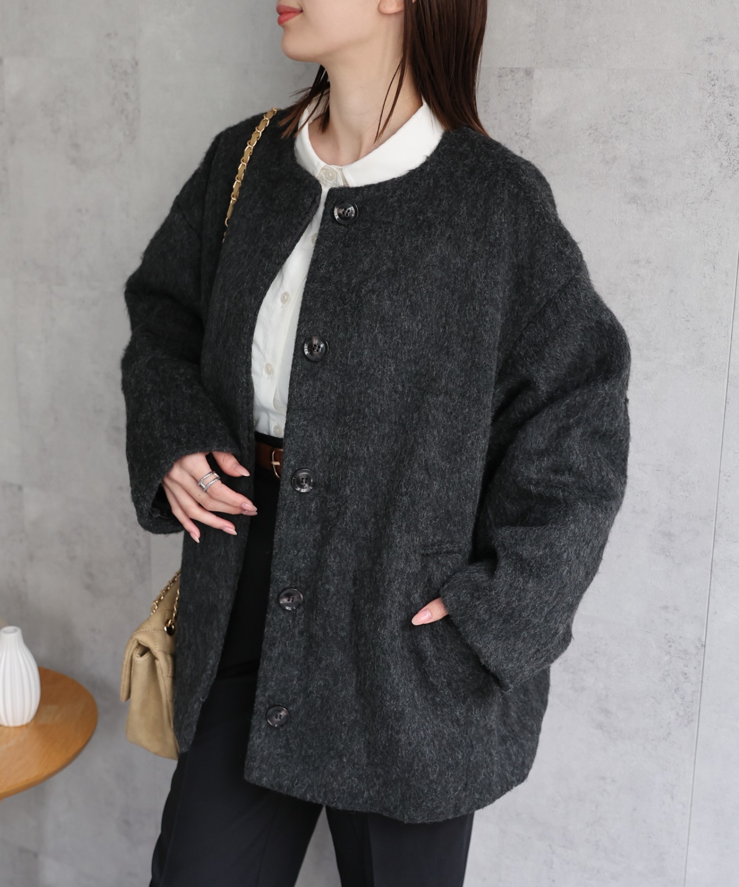 model：162cm 着用サイズ：F
