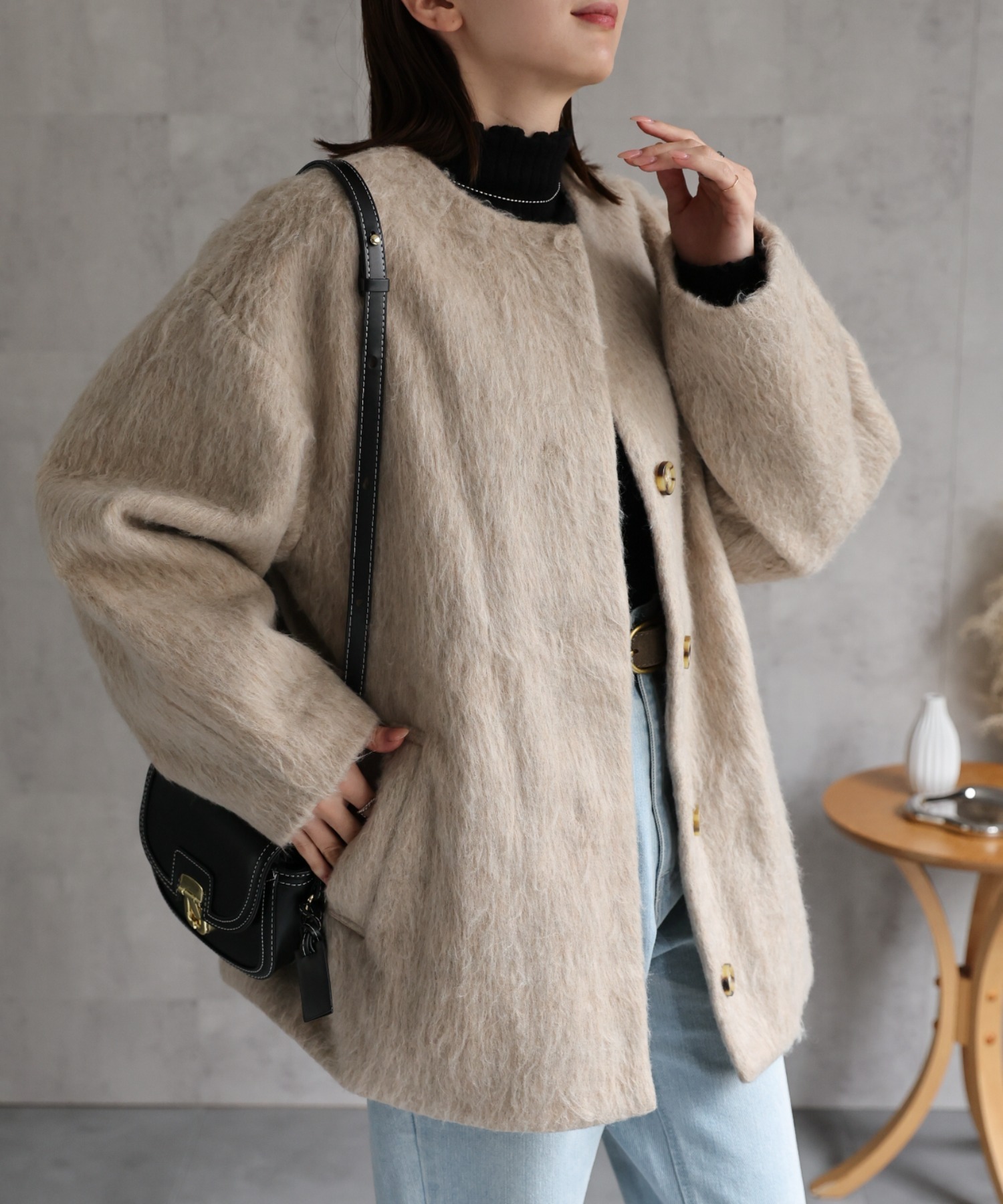 model：162cm 着用サイズ：F