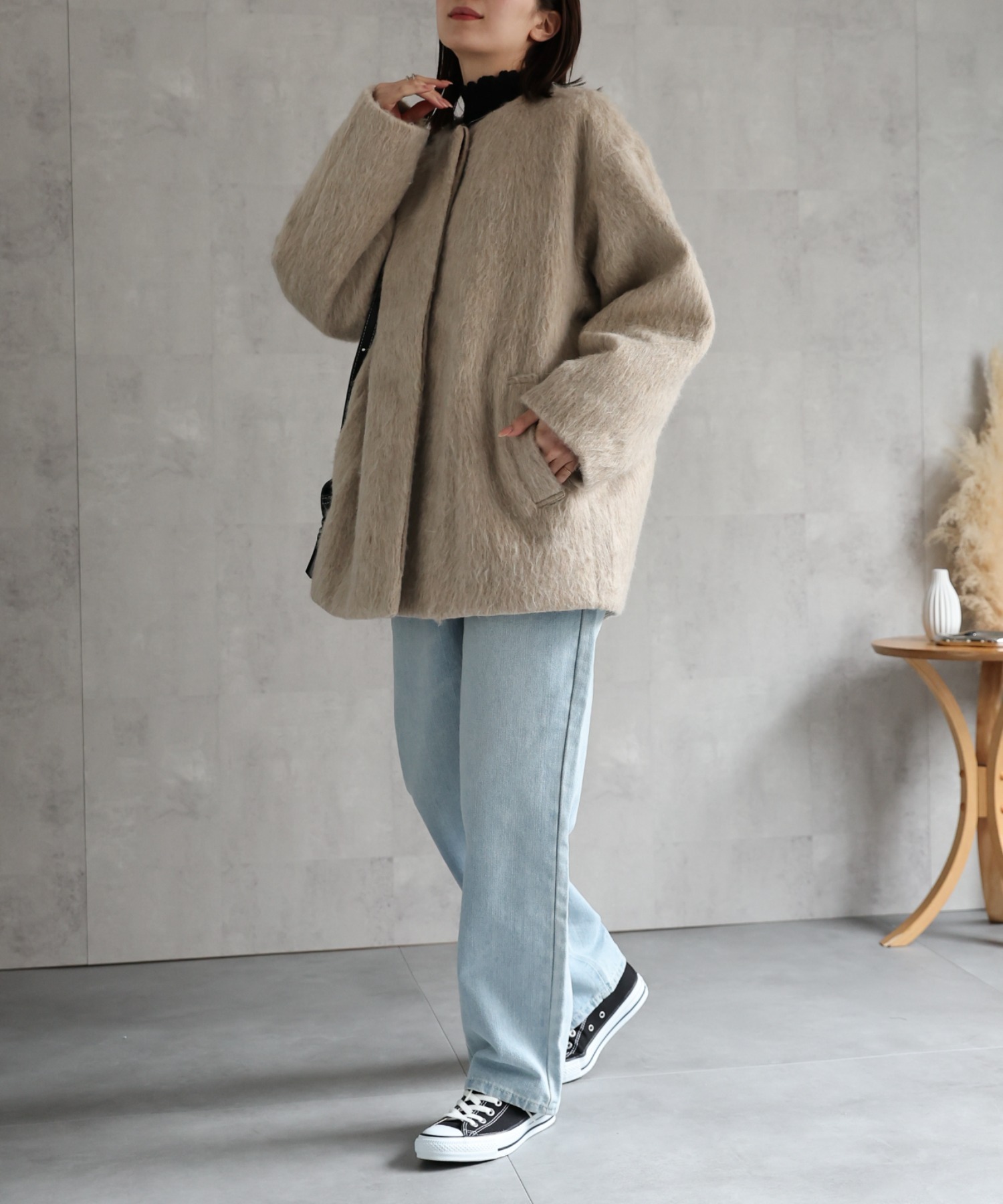 model：162cm 着用サイズ：F