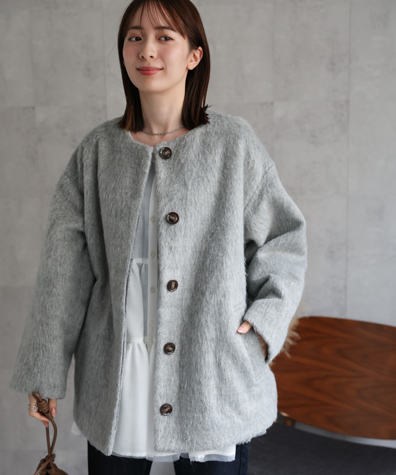 model：162cm 着用サイズ：F