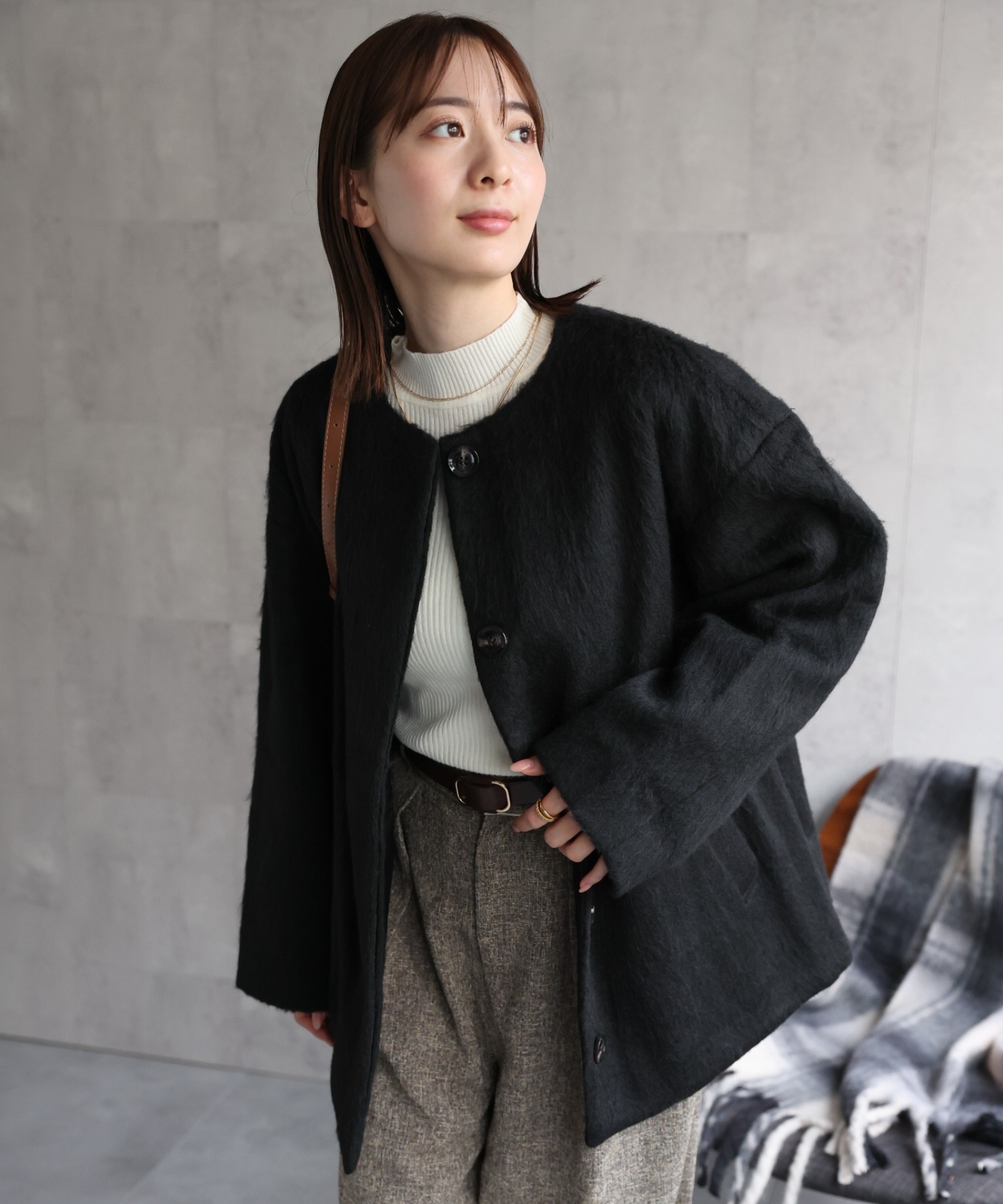 model：162cm 着用サイズ：F