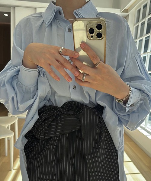 frill shoulder stripe ribbon tie all-in-one