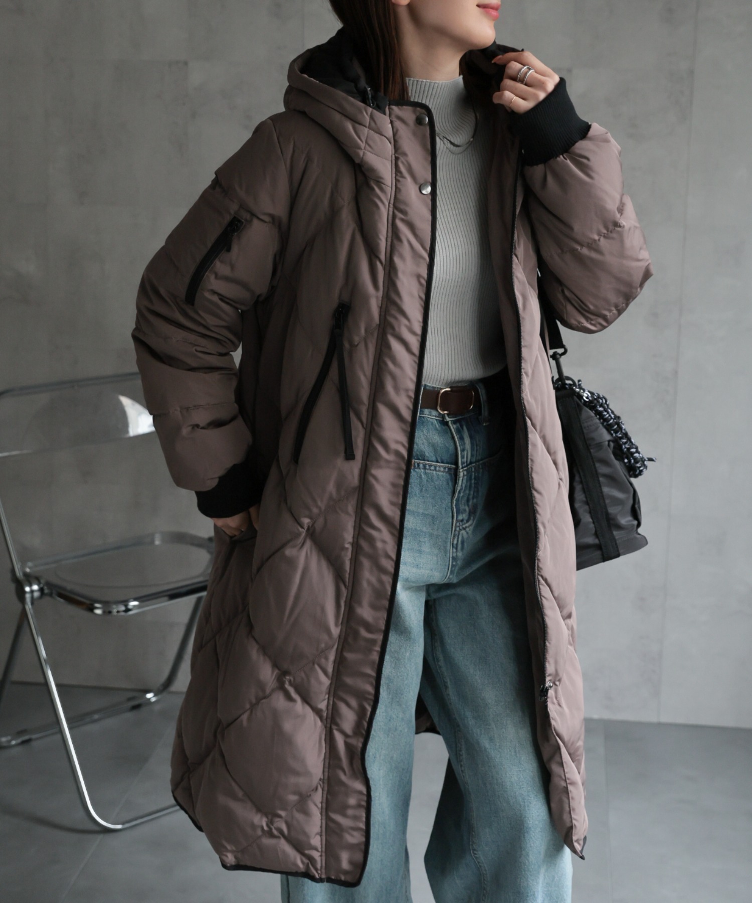 model：162cm 着用サイズ；M