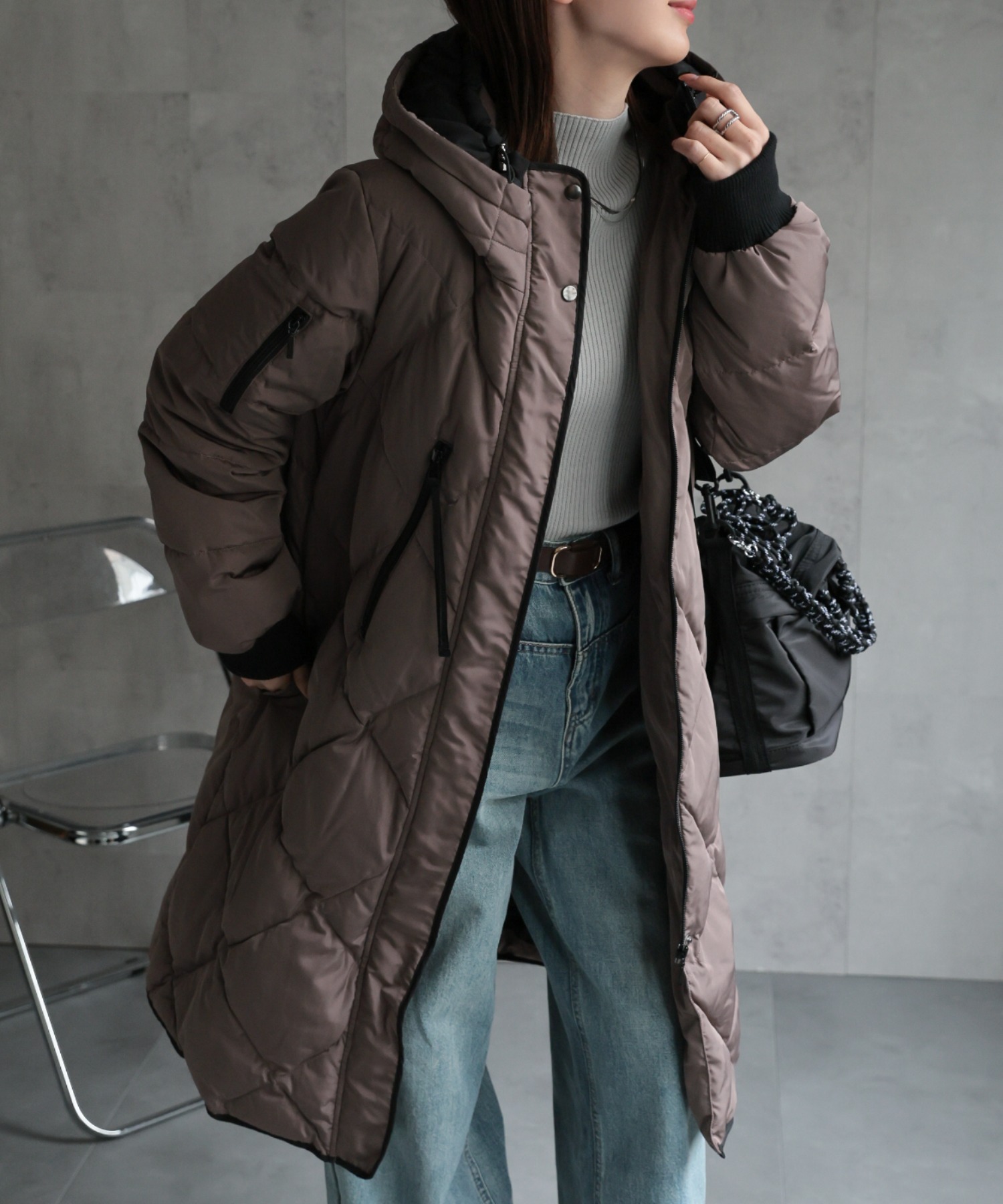 model：162cm 着用サイズ；M