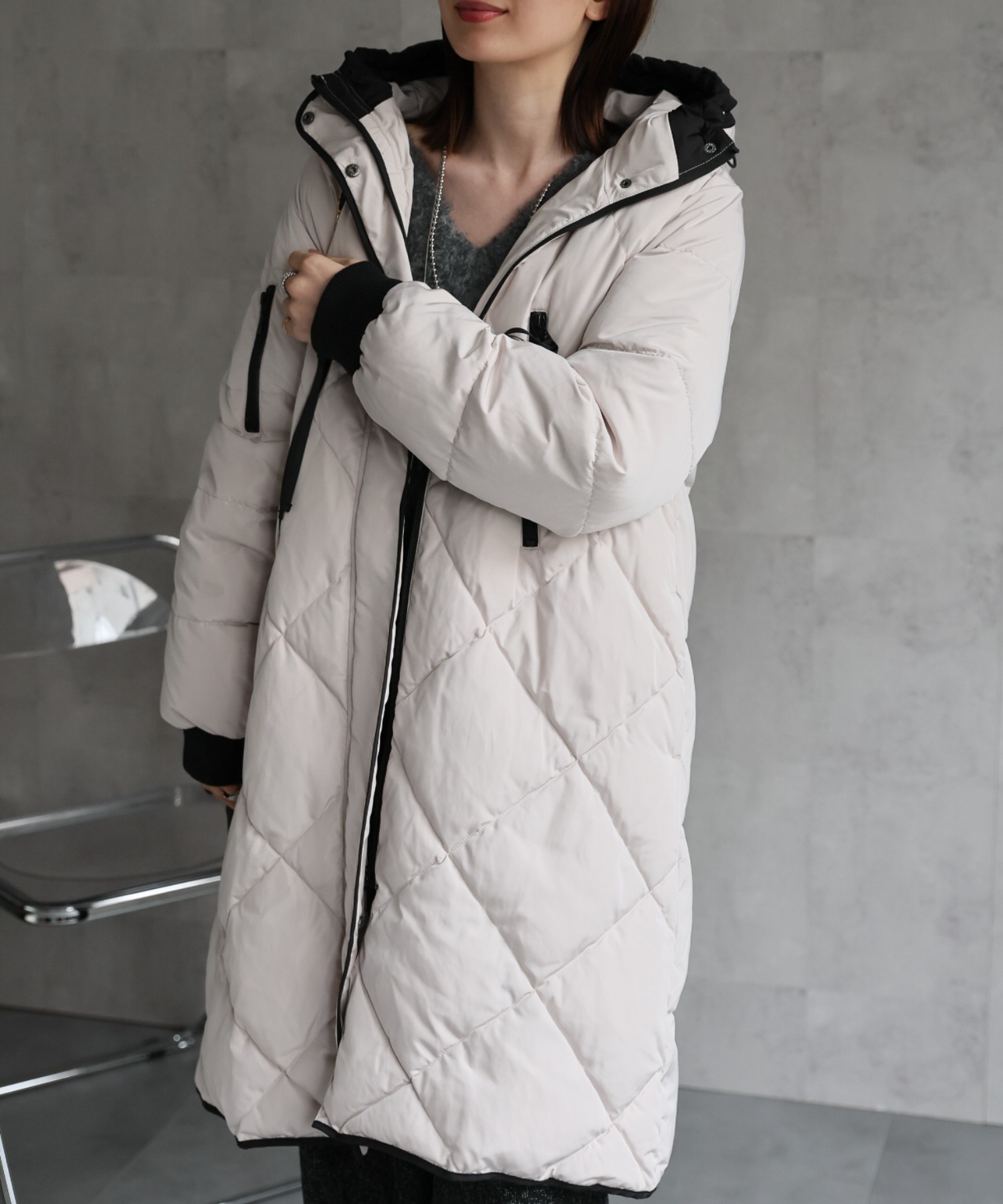 model：162cm 着用サイズ；M