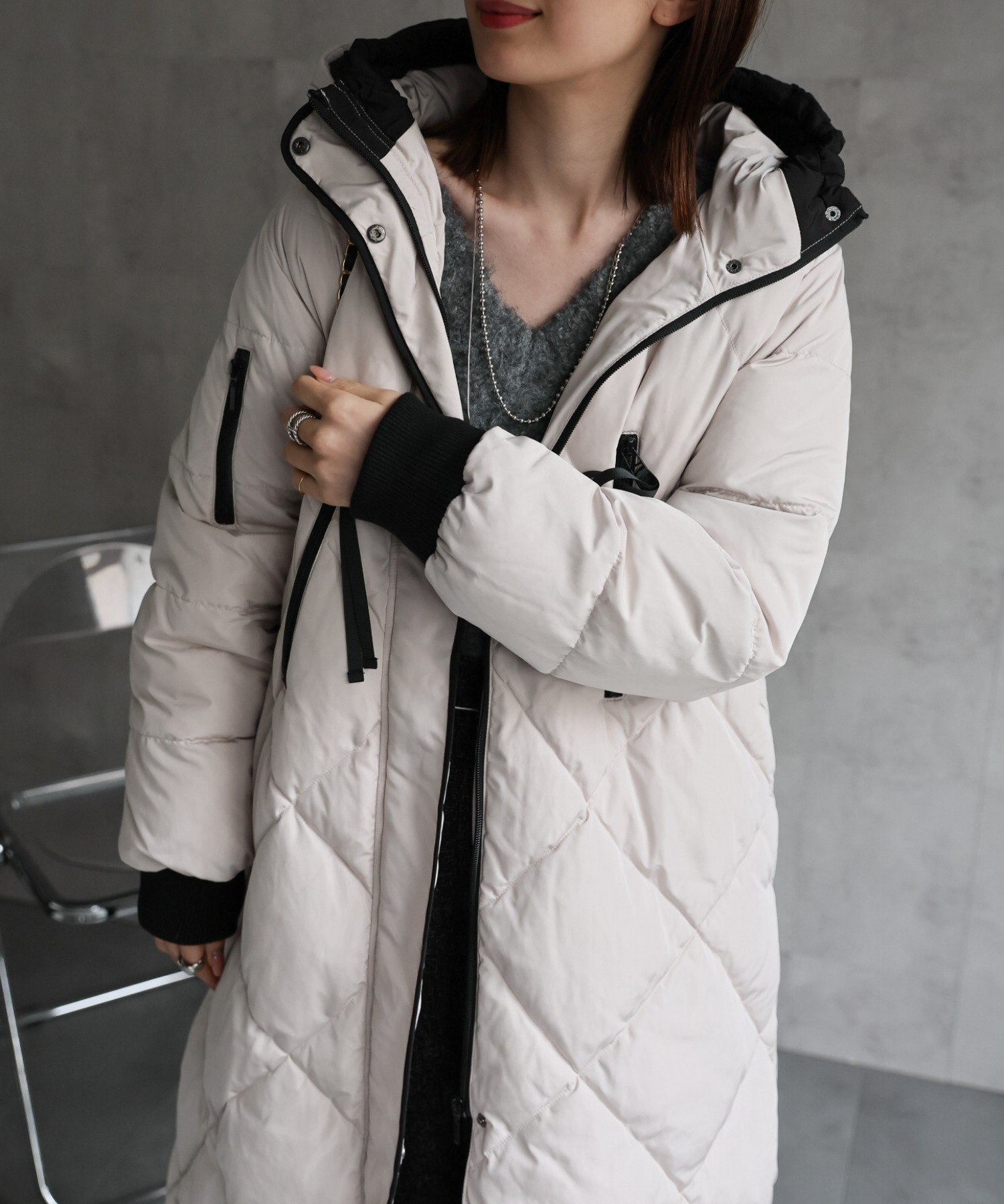 model：162cm 着用サイズ；M