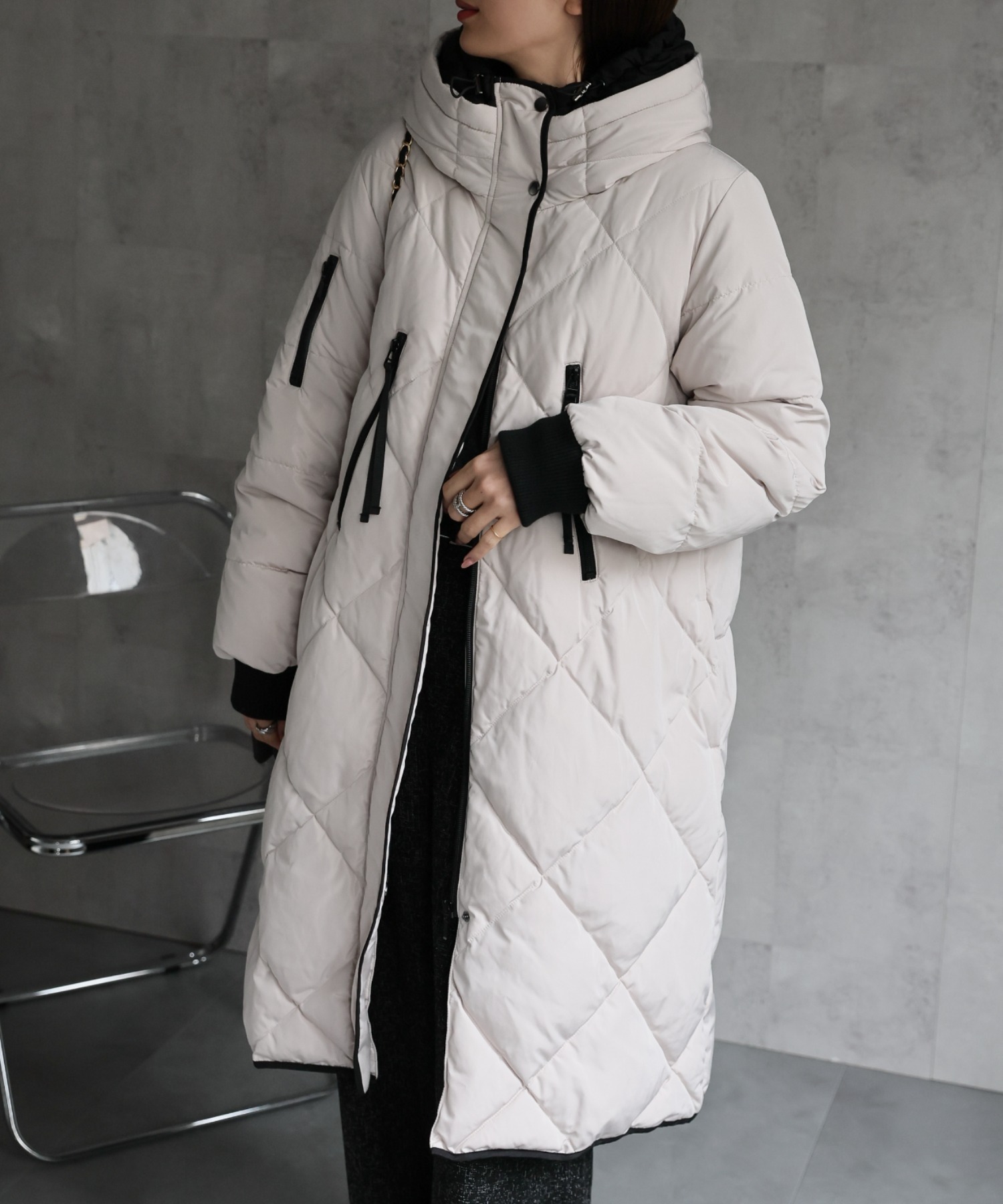 model：162cm 着用サイズ；M