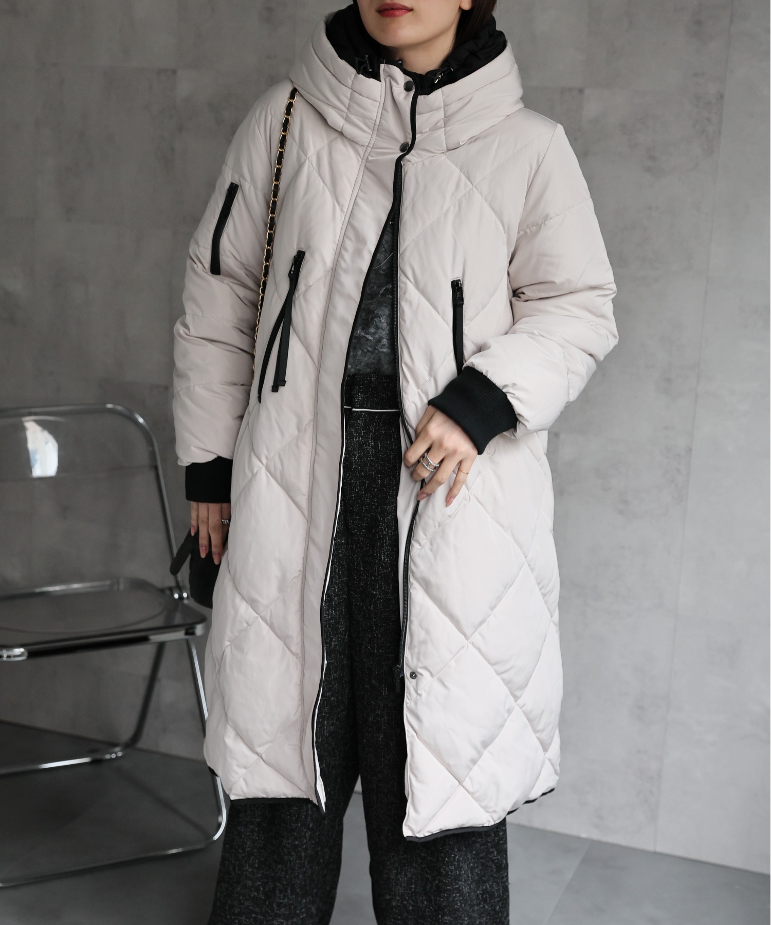 model：162cm 着用サイズ；M
