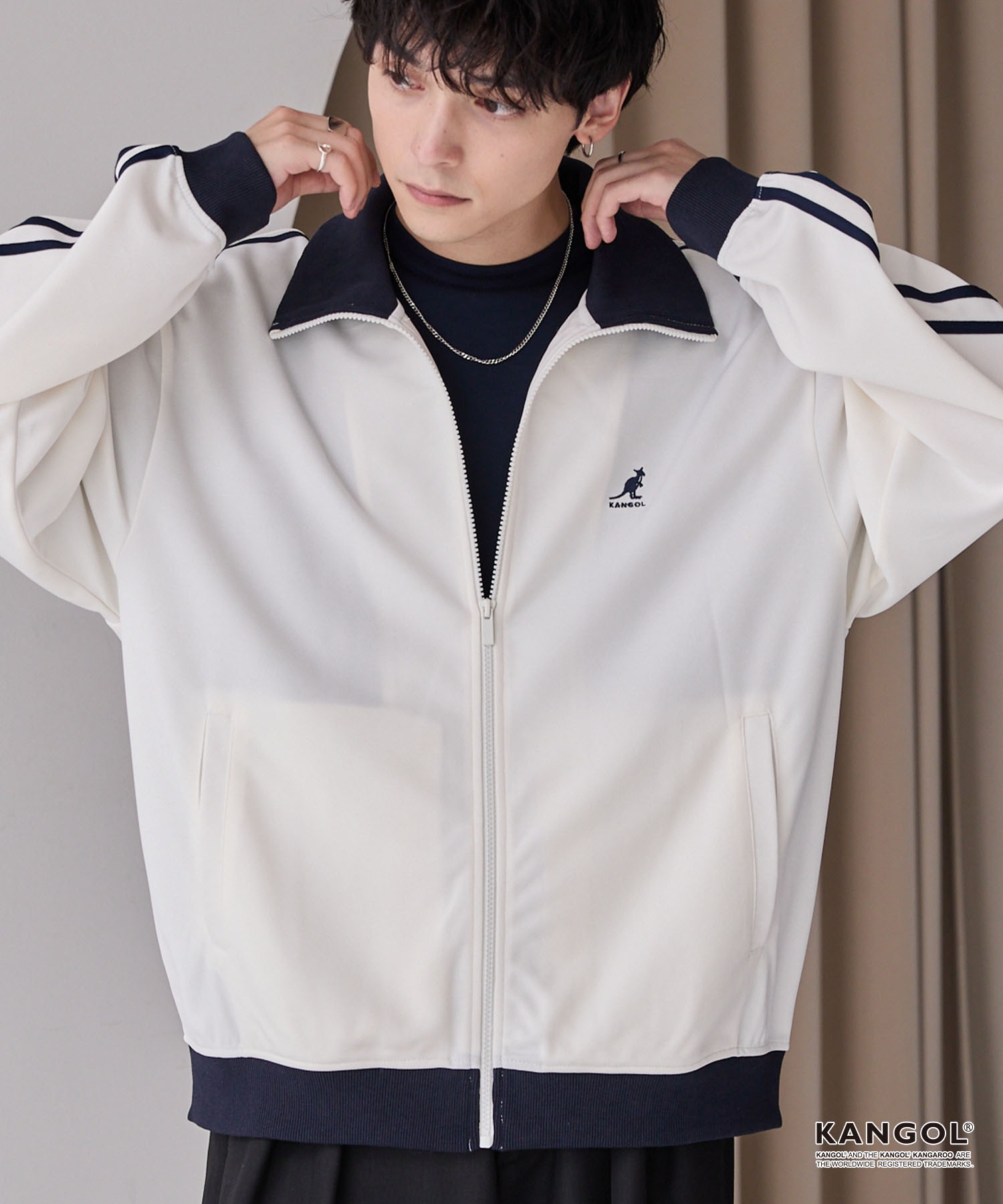 KANGOL/カンゴール 別注 ロゴ ワンポイント刺繍 サイドラインルーズ