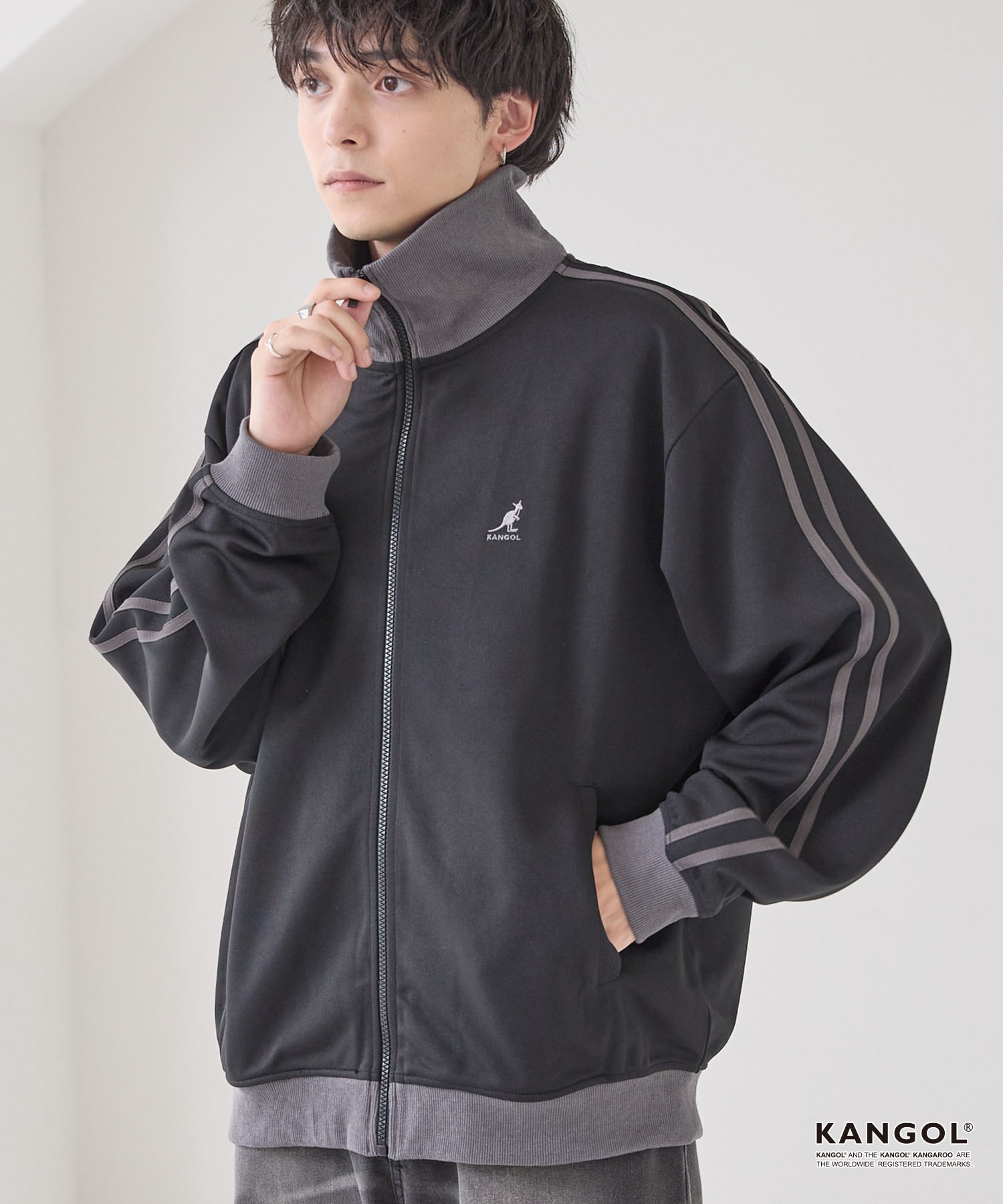 KANGOL/カンゴール 別注 ロゴ ワンポイント刺繍 サイドラインルーズ