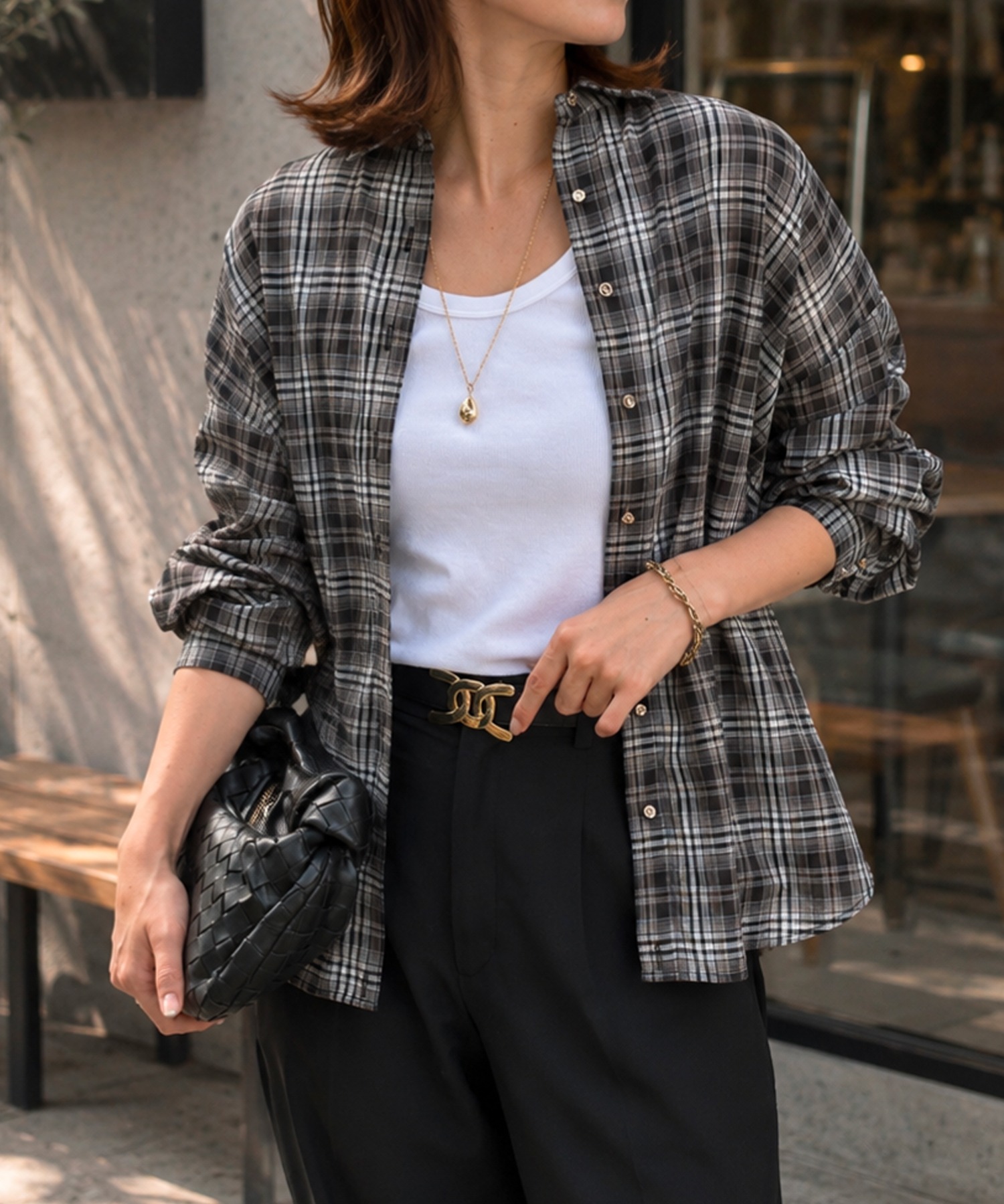 2wayシアーチェックオーバーシャツ Emma Taylor│STYLEDOOR スタイルドア