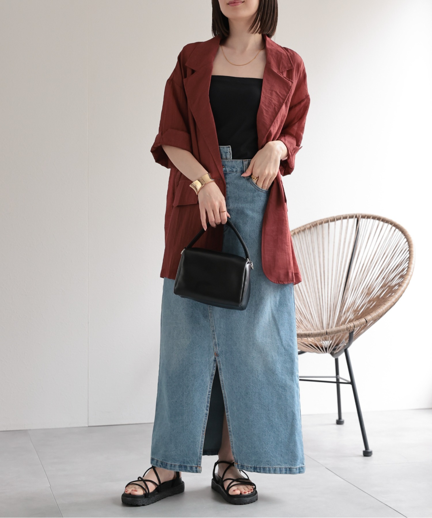 model：162cm 着用サイズ：F