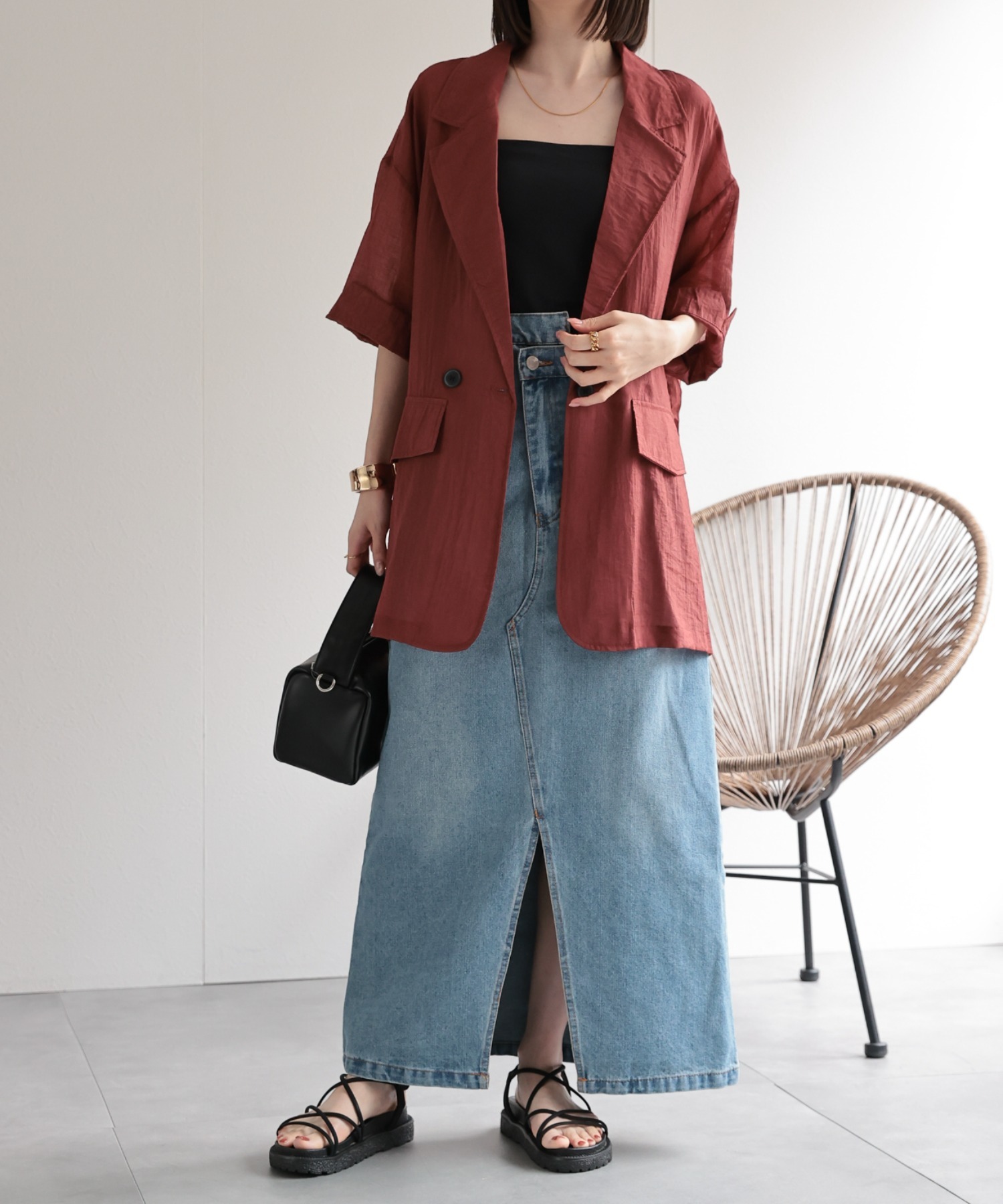 model：162cm 着用サイズ：F