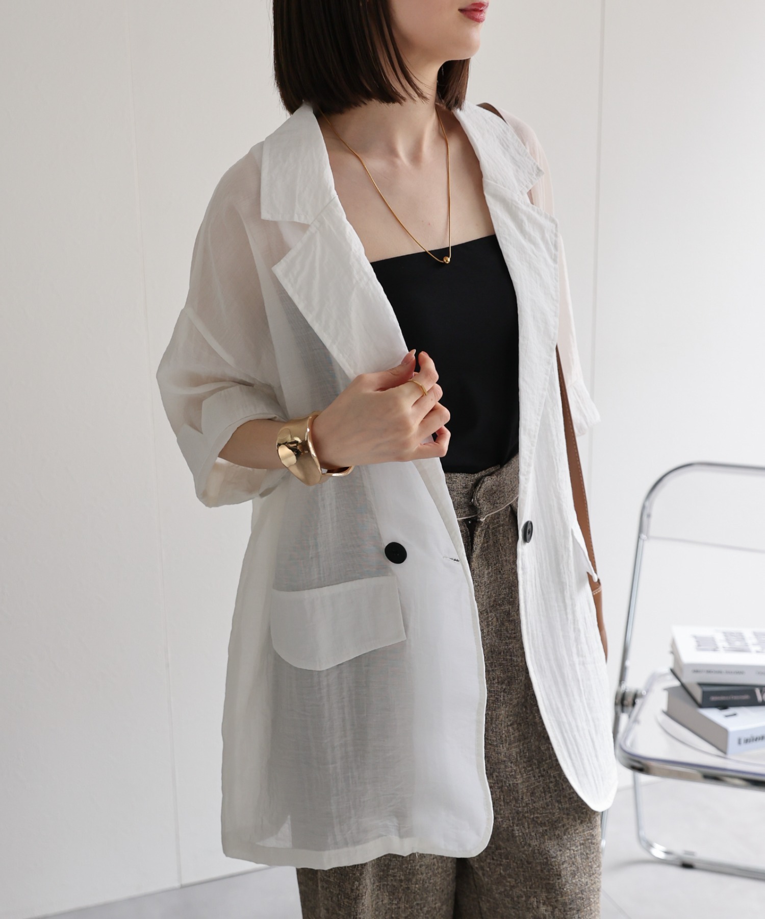 model：162cm 着用サイズ：F