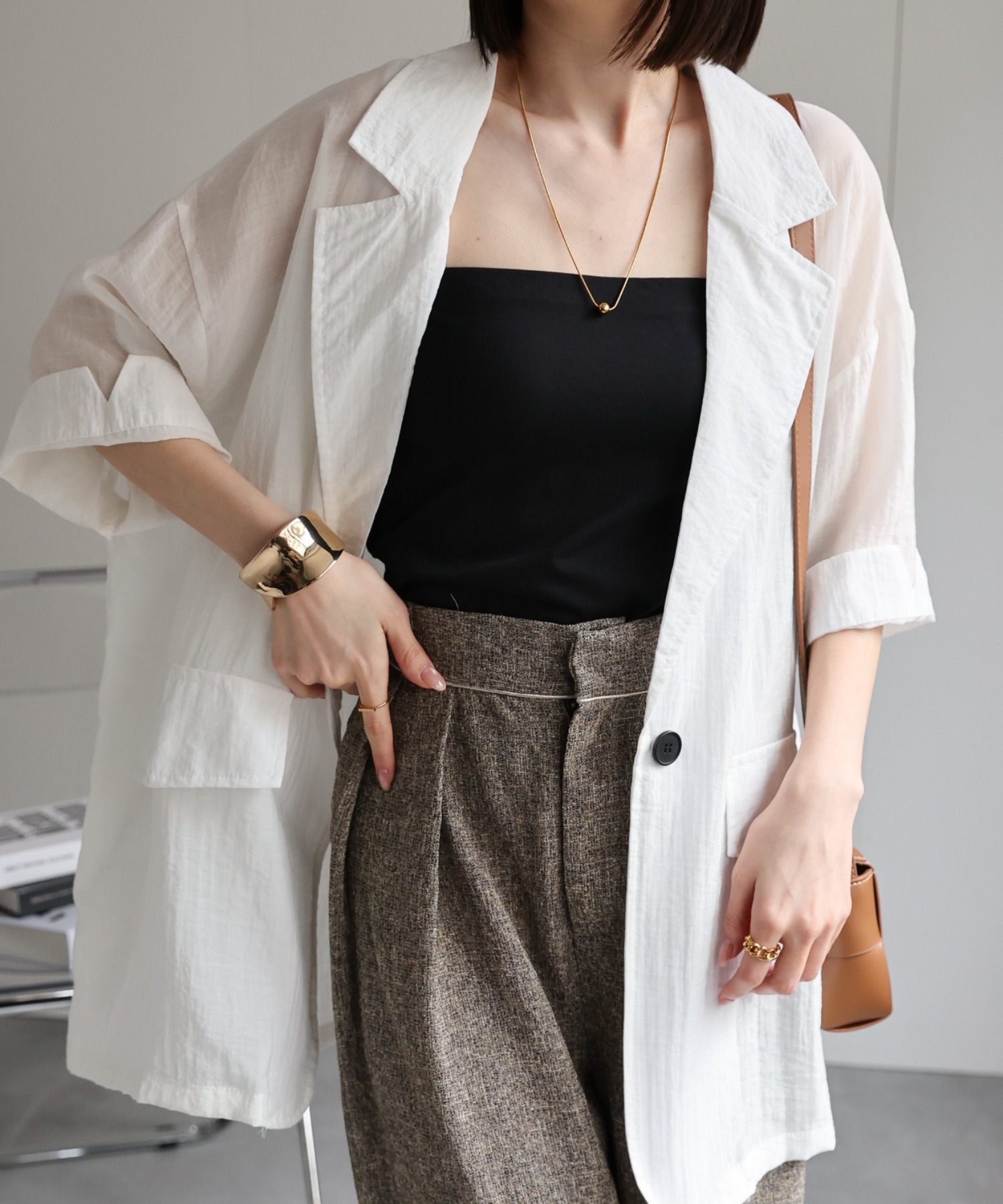 model：162cm 着用サイズ：F