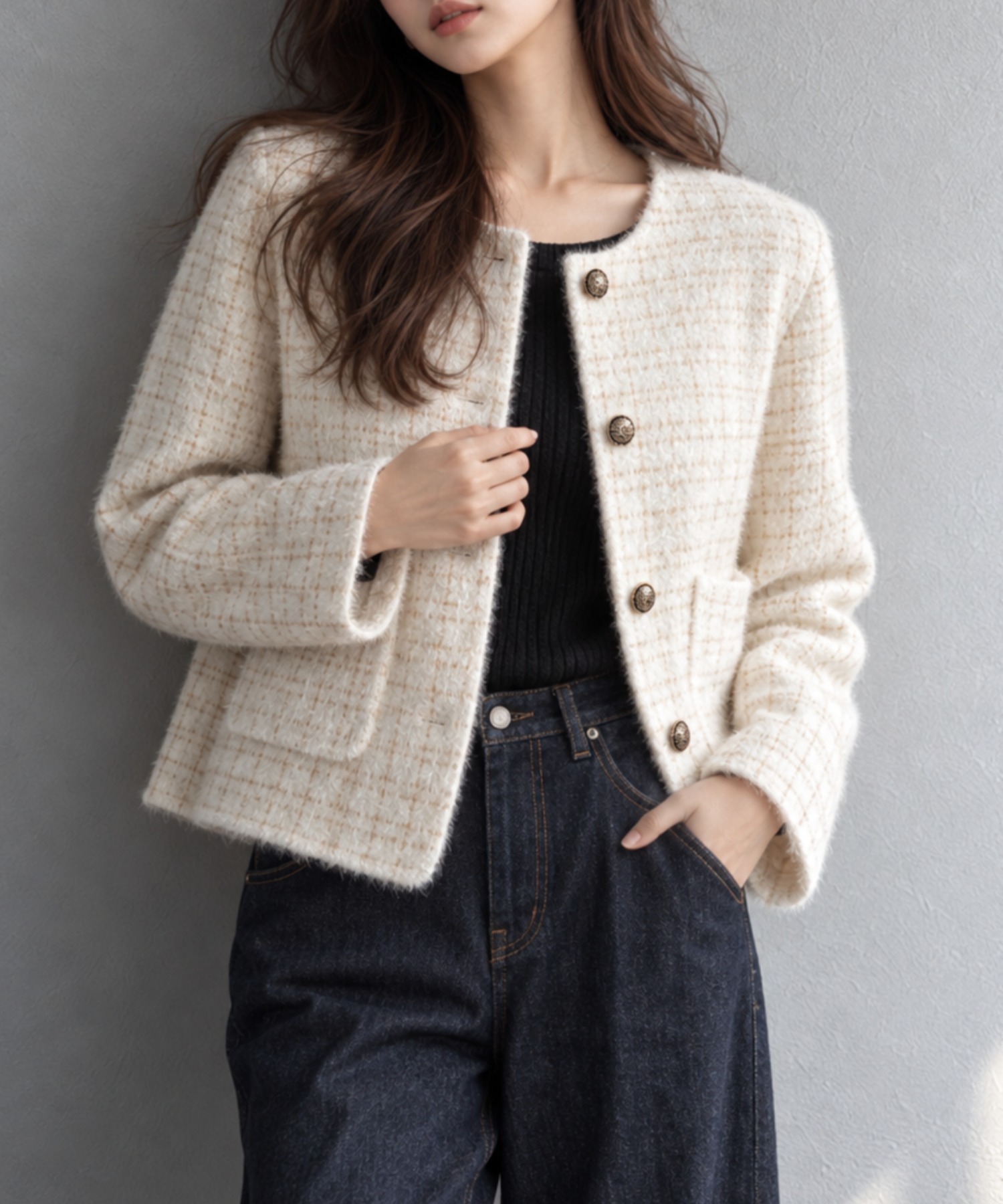 model:160cm 着用サイズ：F