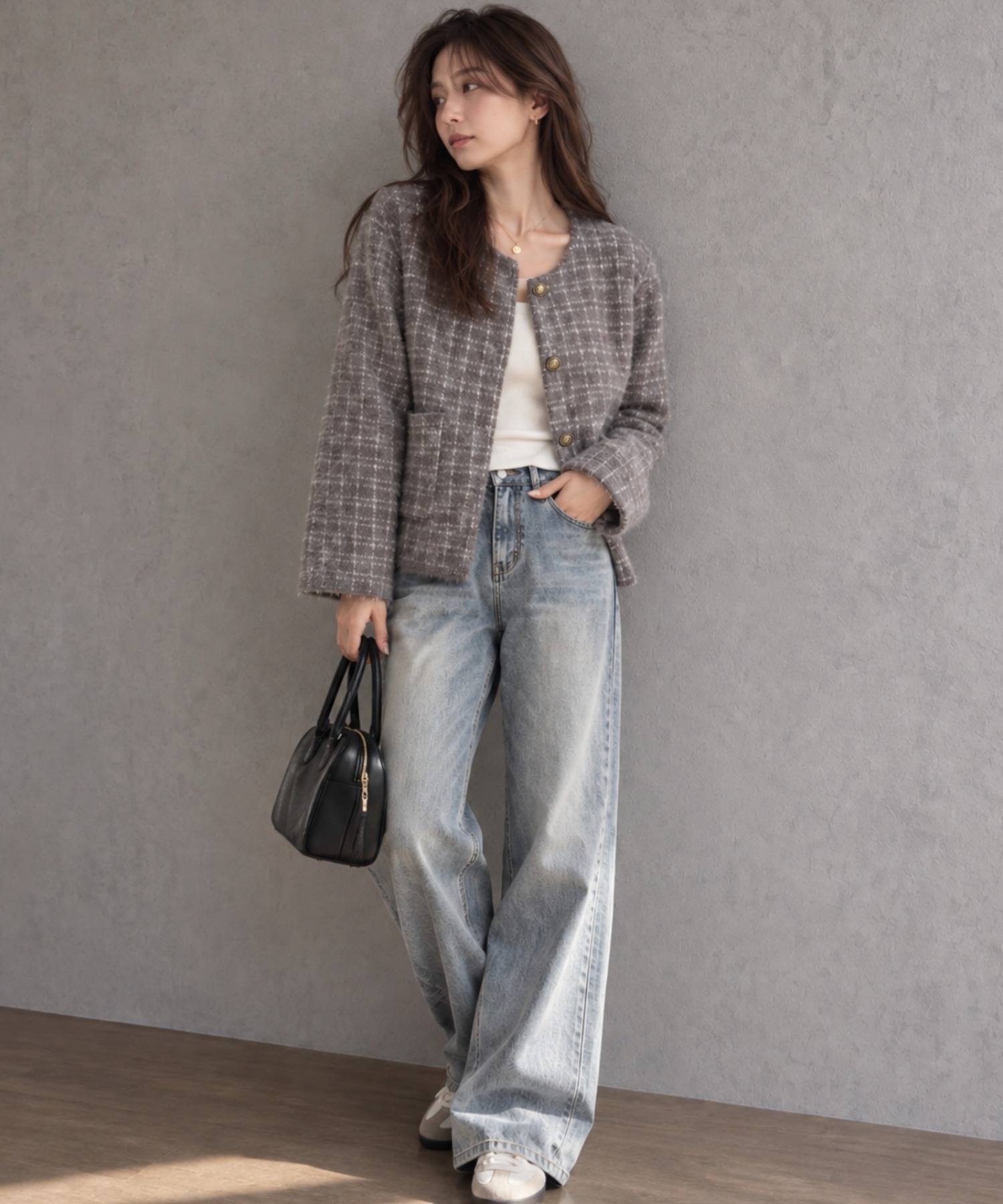 model:160cm 着用サイズ：F
