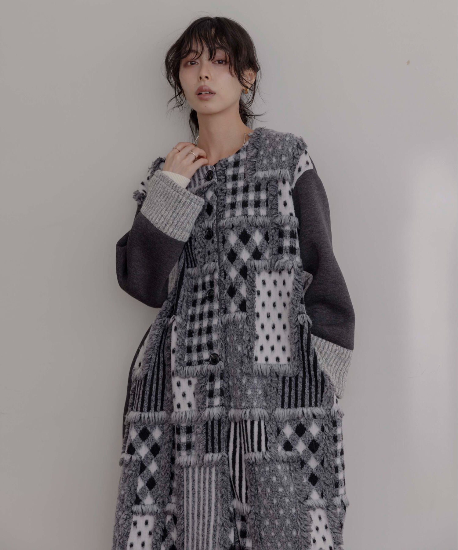 ジオメトリックジャガード ロングコート Eimee Law│Eimee Law