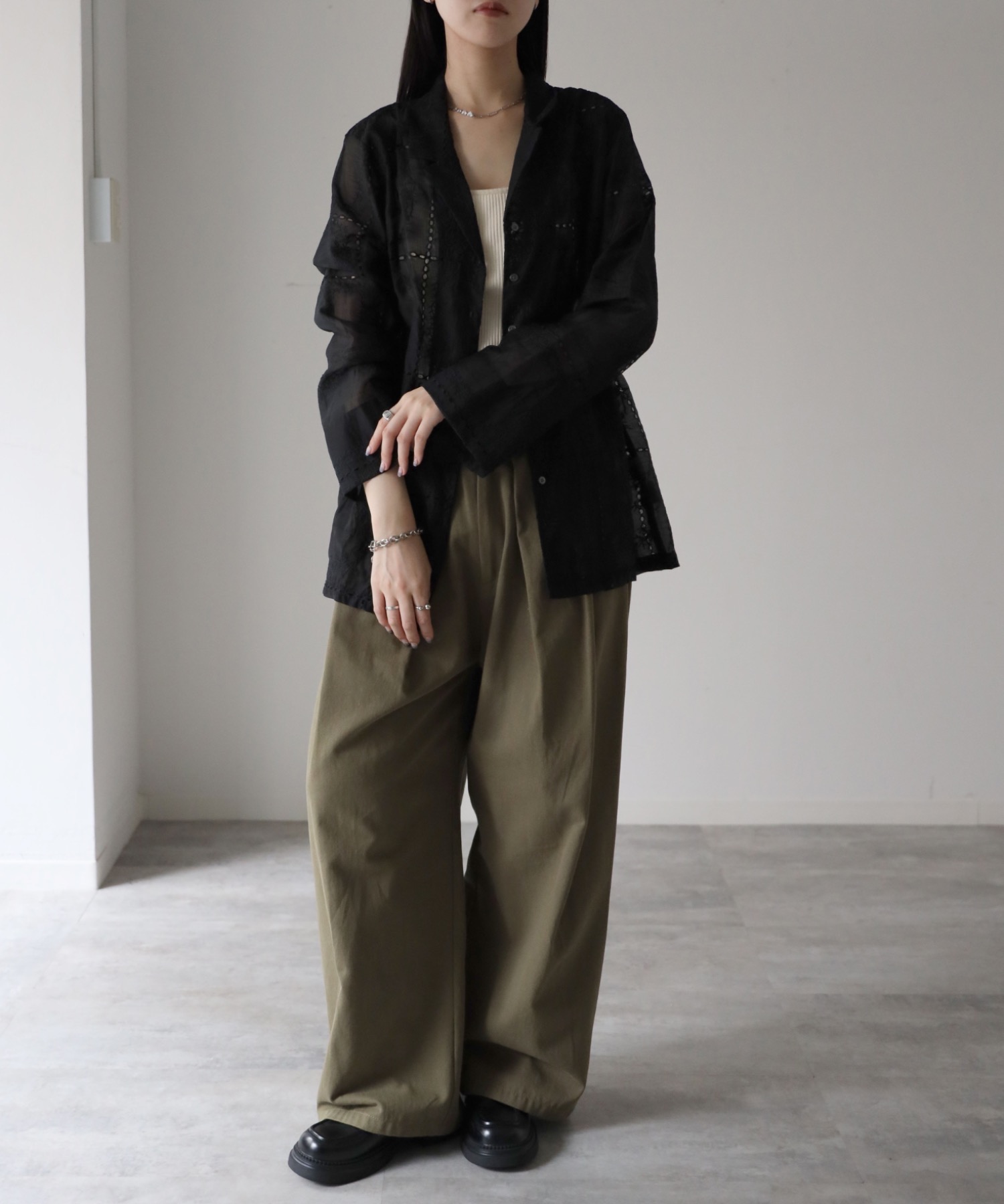 model：164cm. 着用サイズ：FREE