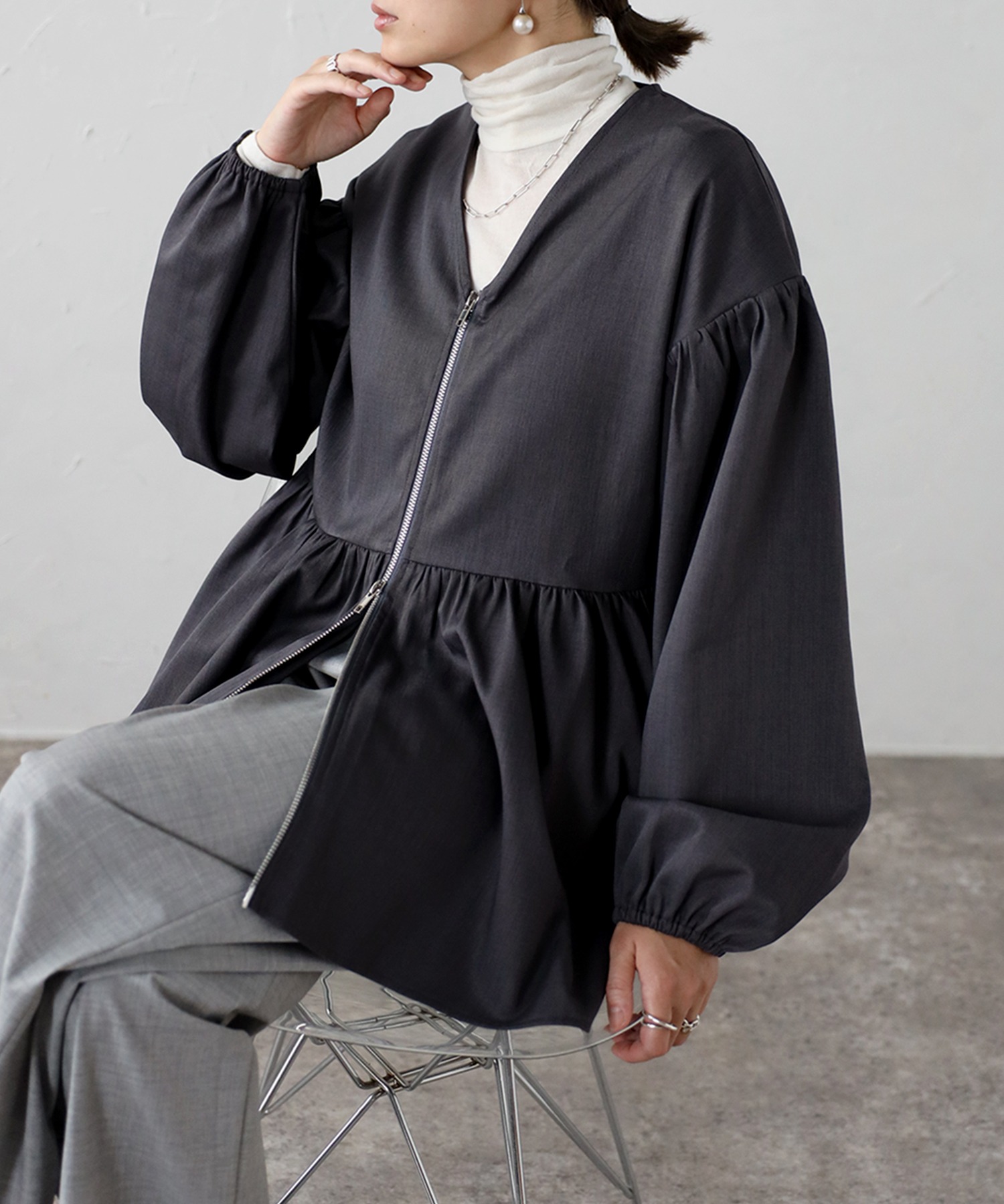 model：H158 着用サイズ：FREE