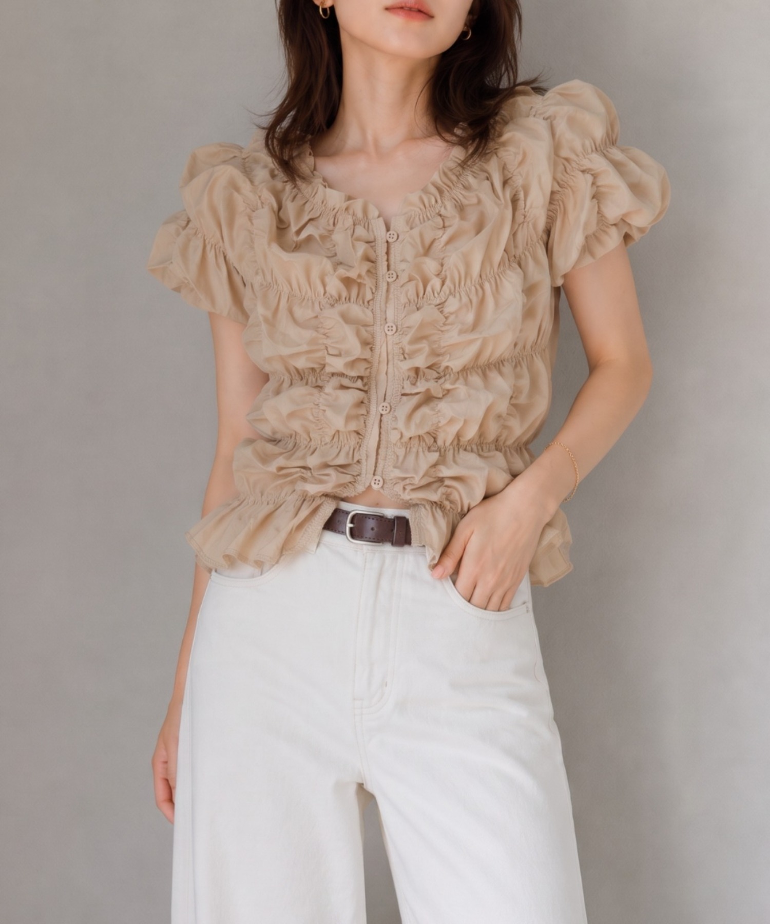 ウエストインも素敵です◎
model：160cm