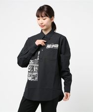 SUPER HYS ROCK pt バックボタンプルオーバーブラウス