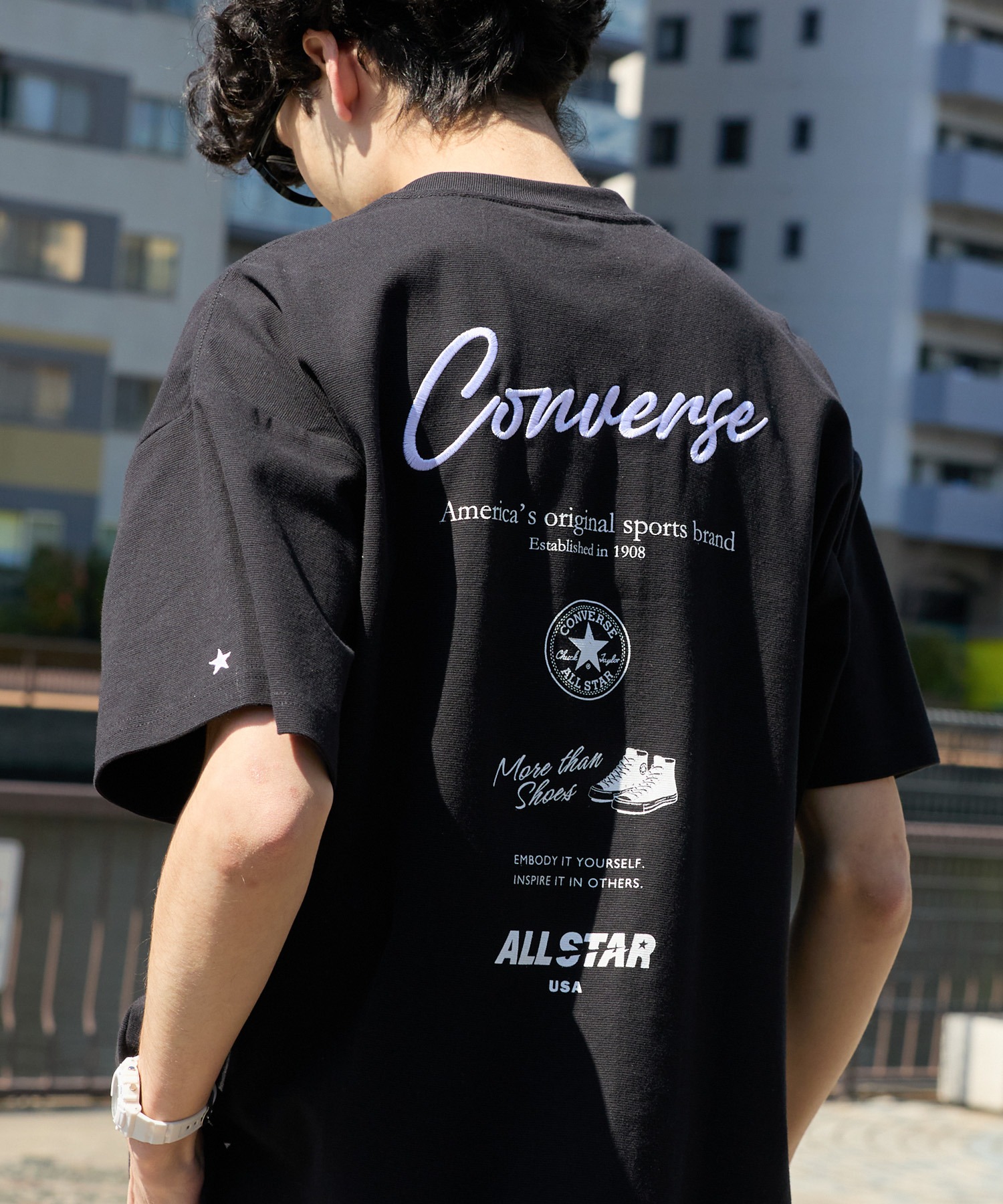 CONVERSE / コンバース ロゴ刺繍 グラフィックプリント フライス