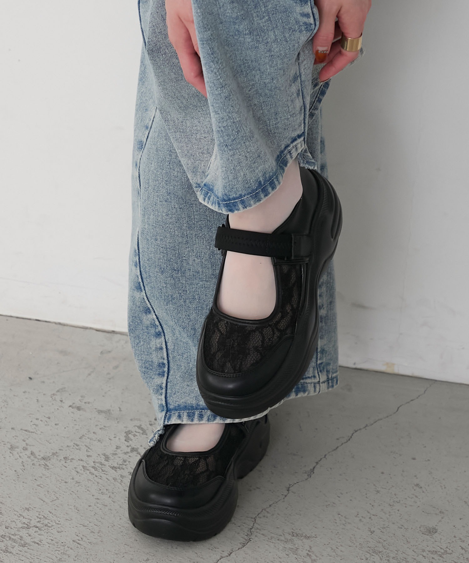 メリー メリージェーン ブラックスムースカーフ