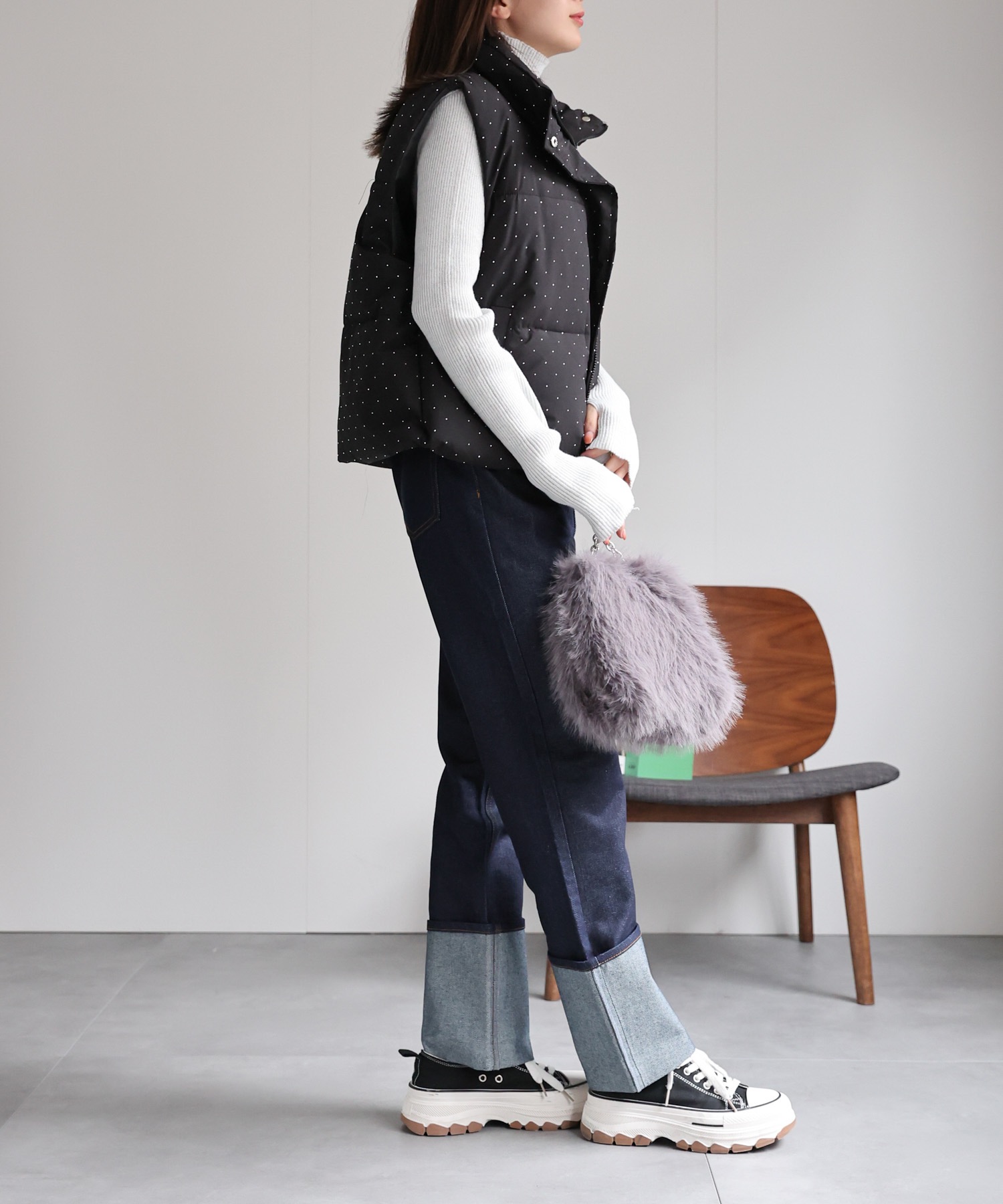 model：162cm 着用サイズ：F