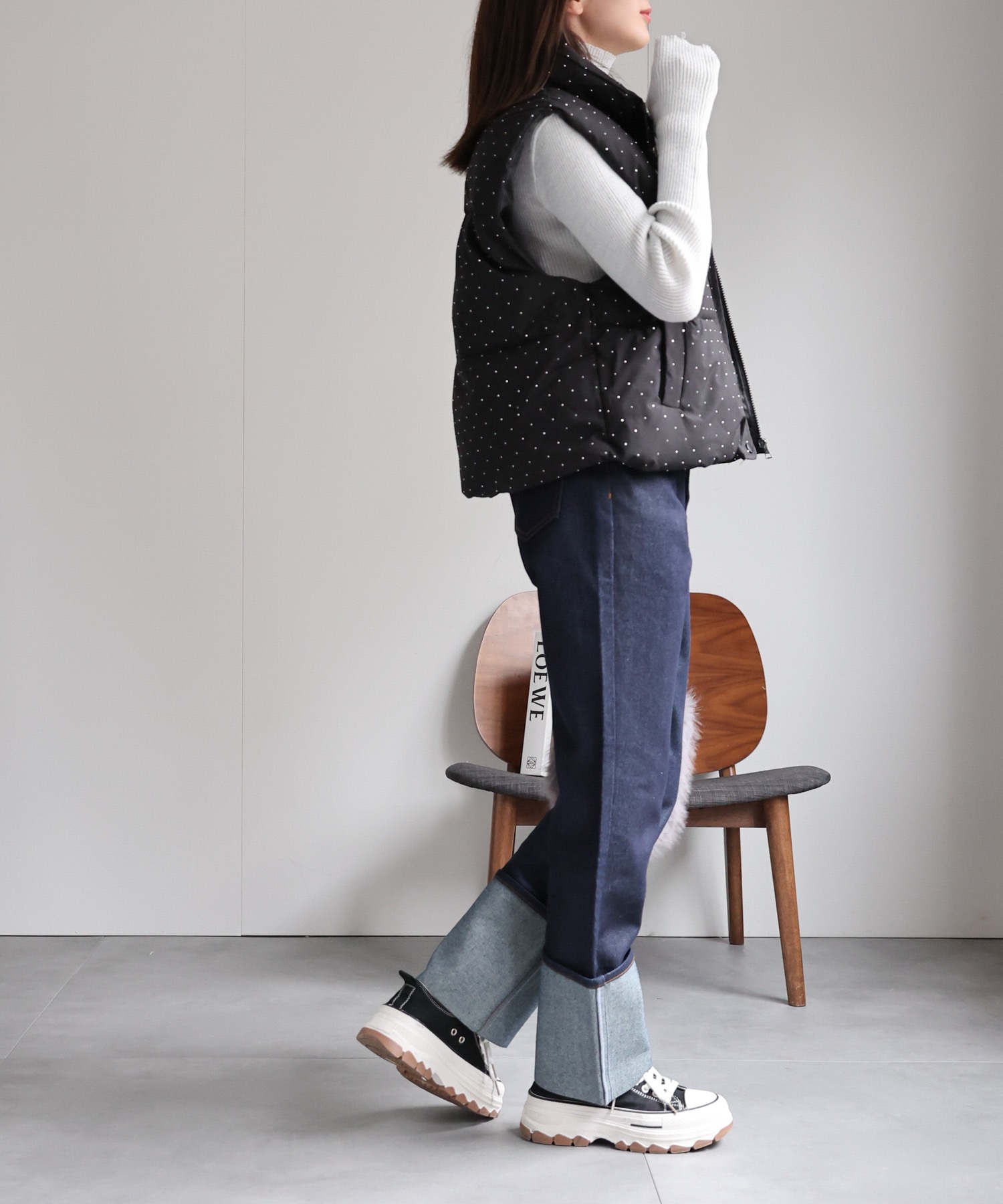 model：162cm 着用サイズ：F