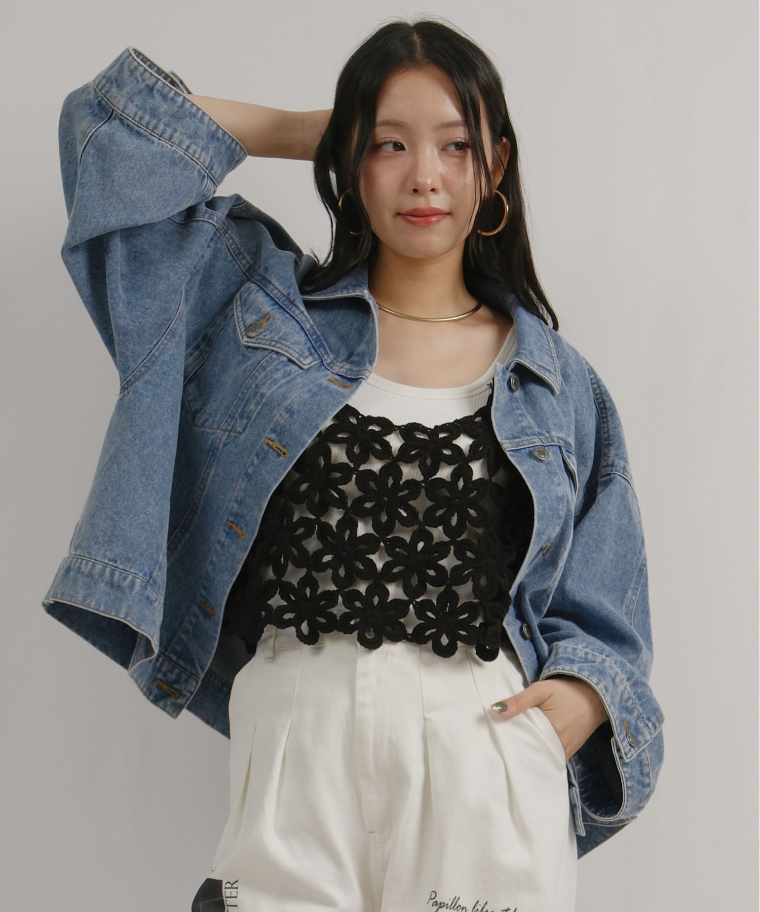 値下げ！新品　今季　新作　エイミーロウ　ボンディングGジャンライクジャケット Used風Gジャン Palm Riche│Eimee Law & LHELBIE 公式オンラインストア